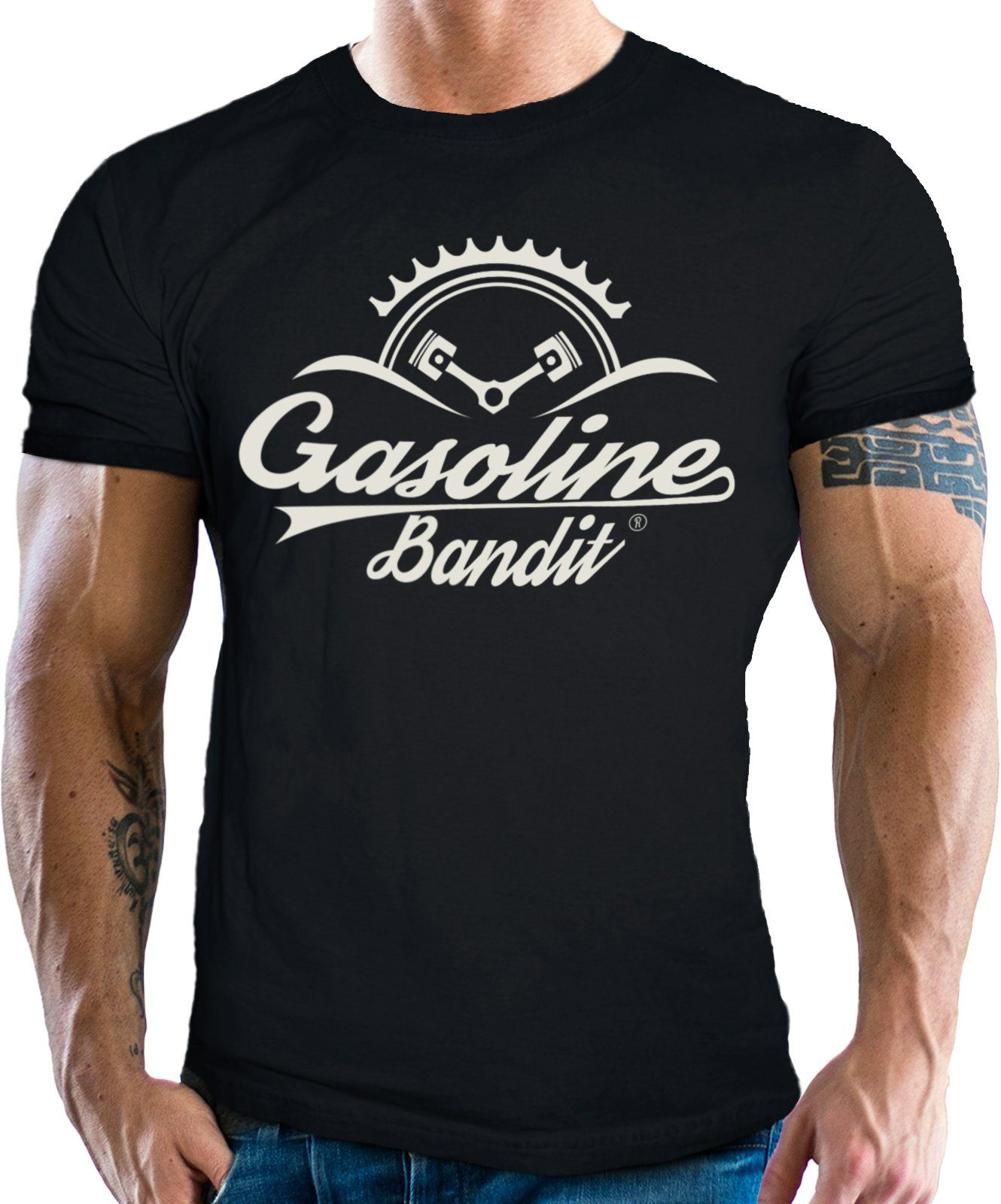 T-Shirt für Hot Rod Biker Racer Motorradfahrer: Bandit Logo