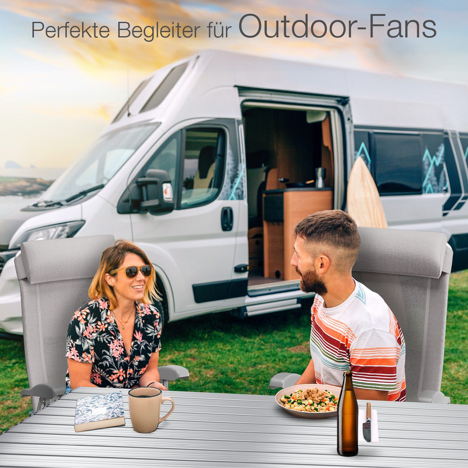 ELONEO Gartenstuhl Campingstuhl mit Liegefunktion, 6-fach verstellbare Rück günstig online kaufen