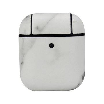 Terratec Kopfhörer-Schutzhülle AirBox - Airpods Kopfhörer Schutzhülle, Case, Cover, Hülle, Etui, weiß, Marmor Design