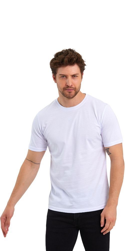 COMEOR T-Shirt Herren Basic T-Shirts Baumwolle (Packung, 1-tlg) mit gerader Ärmel Abschluss
