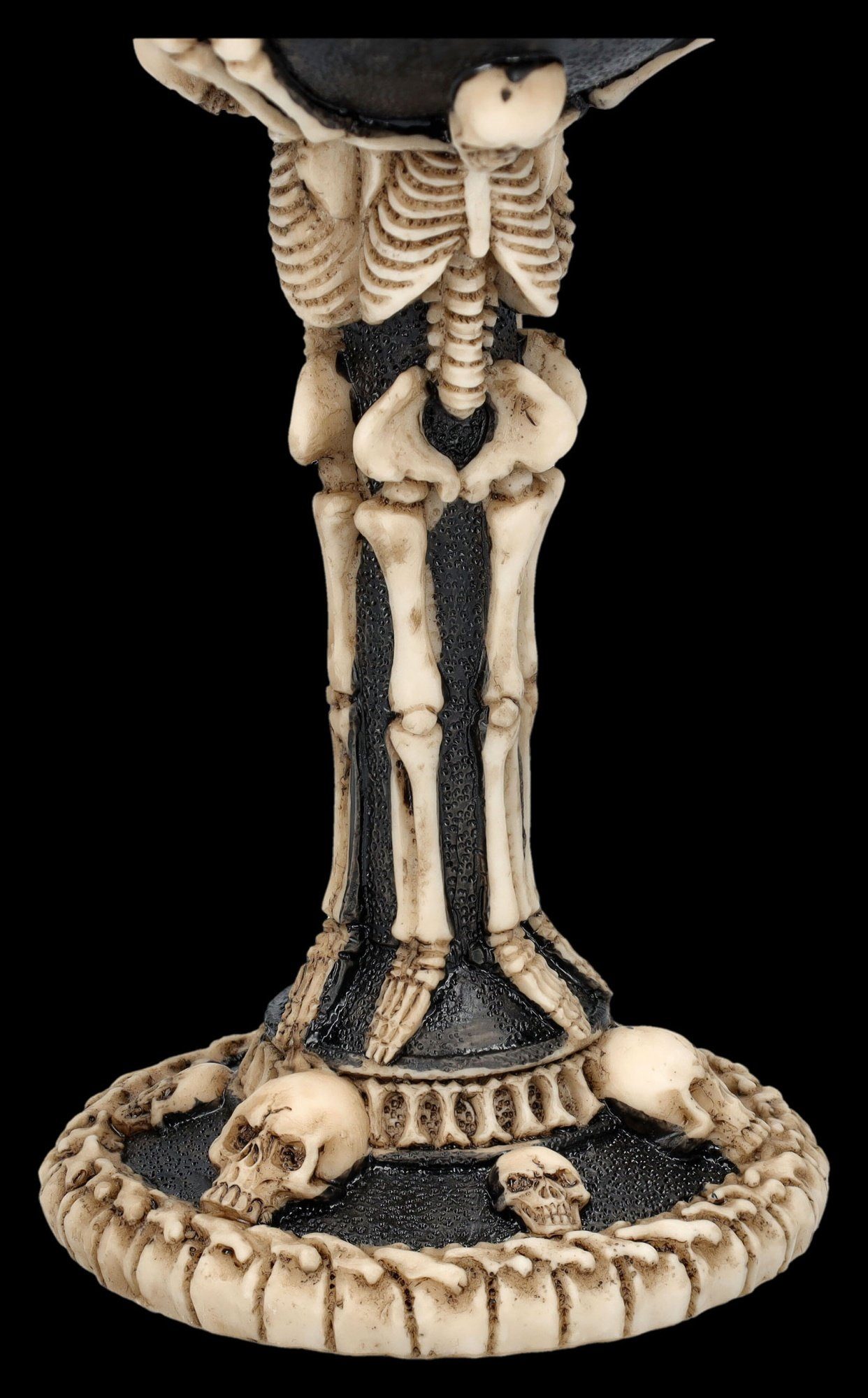 Figuren Shop GmbH Becher Kelch - Totenköpfe Nichts Böses - Gothic Weinkelch Becher Totenschädel, Kunststein (Polyresin), Edelstahl