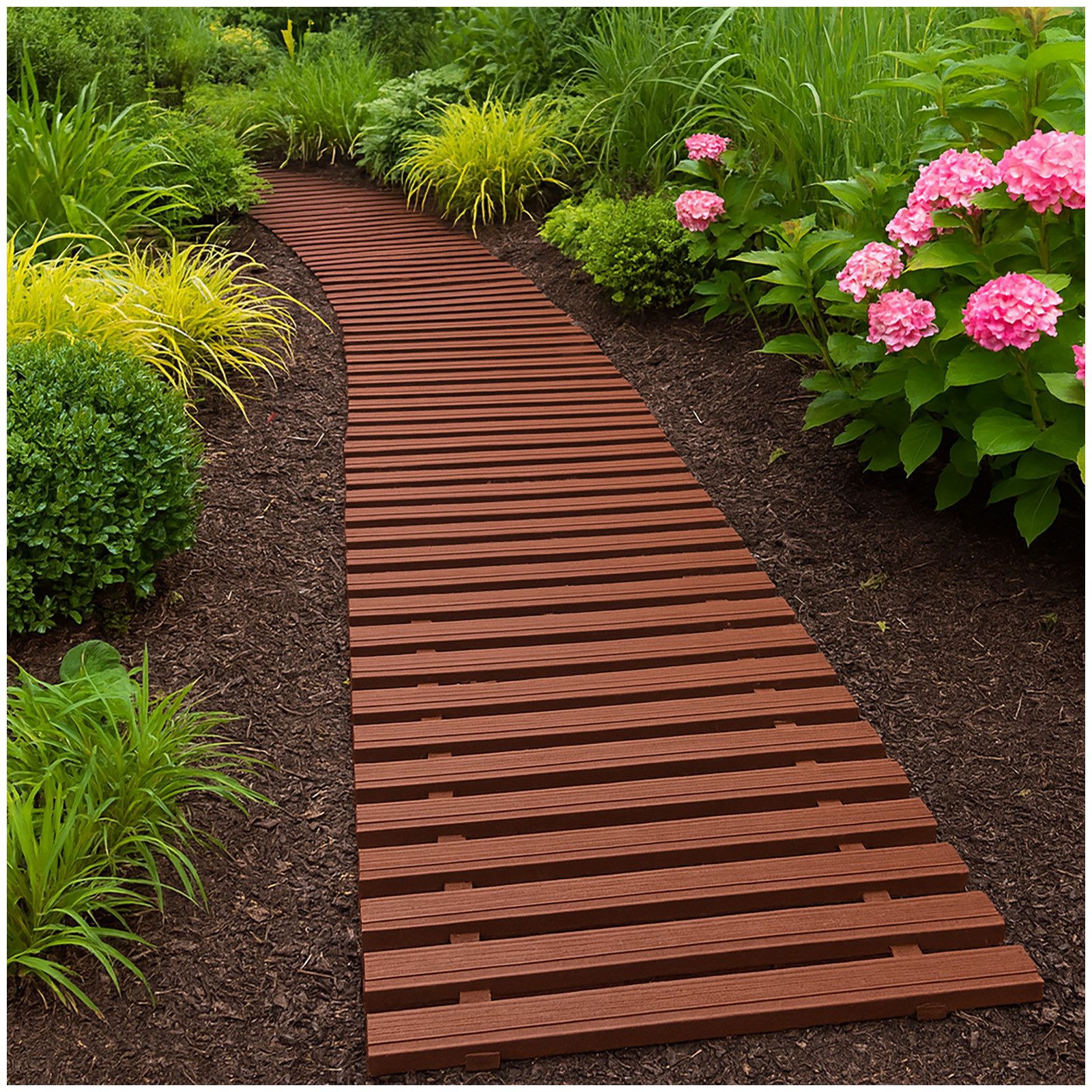 HTI-Living Trittsteine Rollweg 16-teilig Nessa, 30x131 cm, Set, 16-St., 16 Module inkl. Verbindungselementen, Gehweg Gartenweg leicht zu verlegen