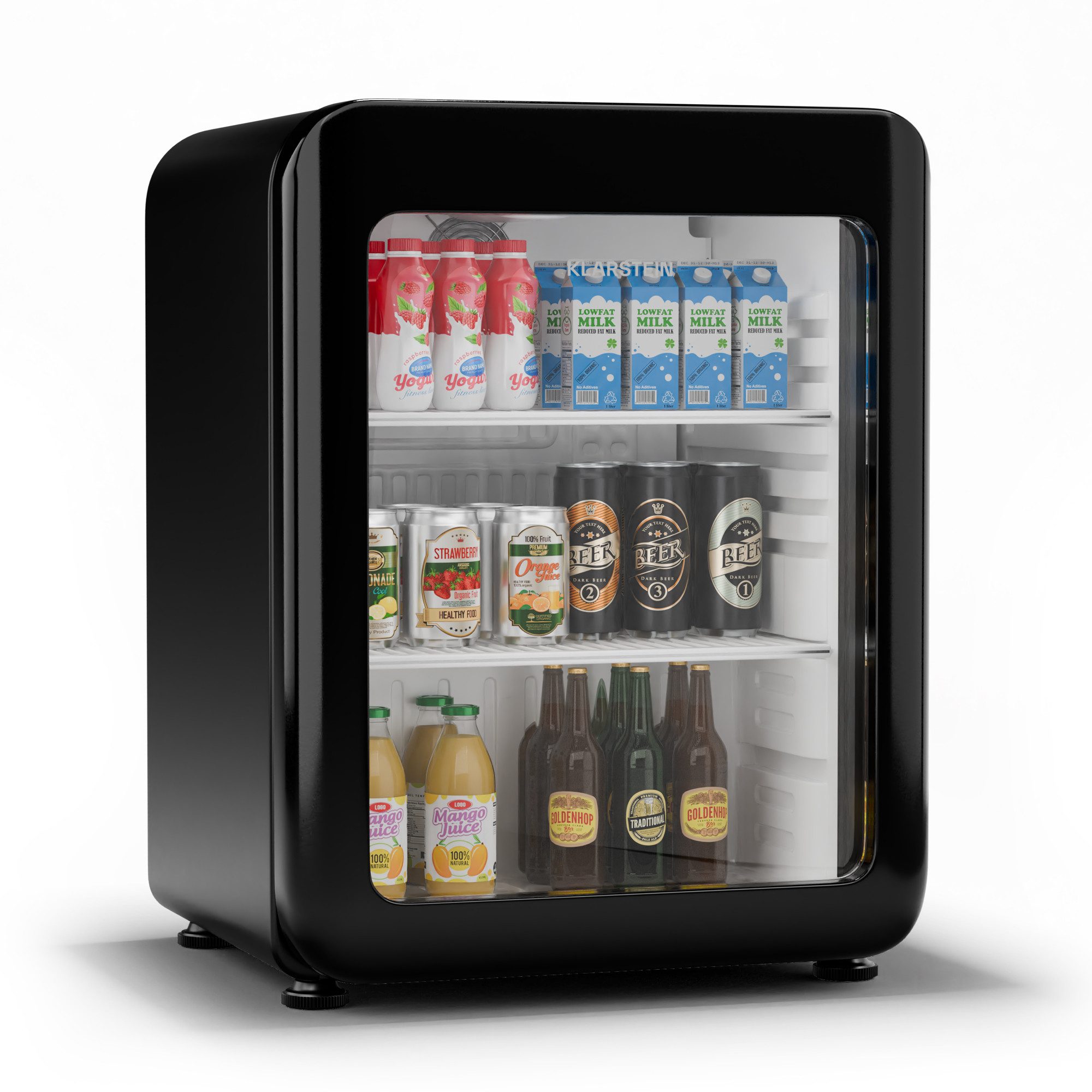 Klarstein Getränkekühlschrank 10046633, 64 cm hoch, 47.5 cm breit, Bier Hausbar Getränkekühlschrank Hotel Mini Fridge