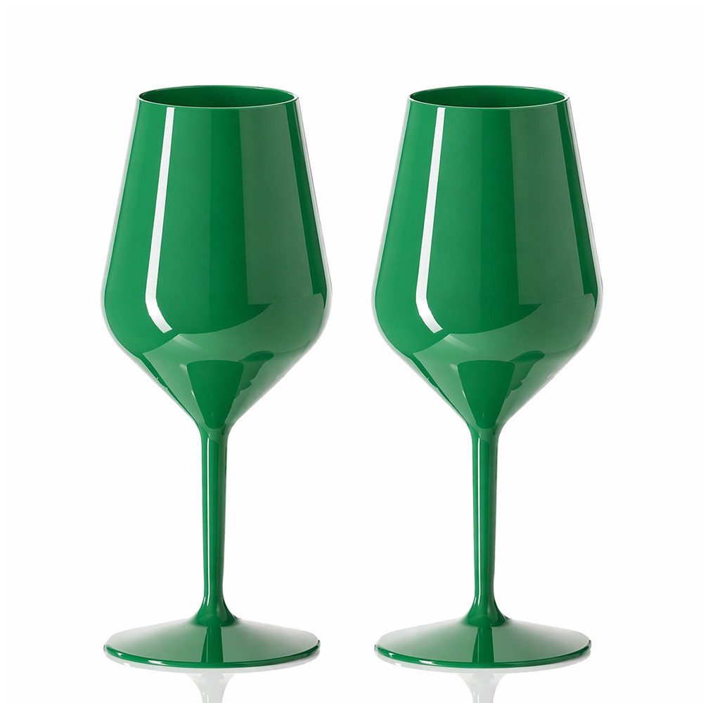 Doimoflair Weinglas DoimoFlair Weingläser aus Kunststoff bruchsicher Plastik, 2-tlg.