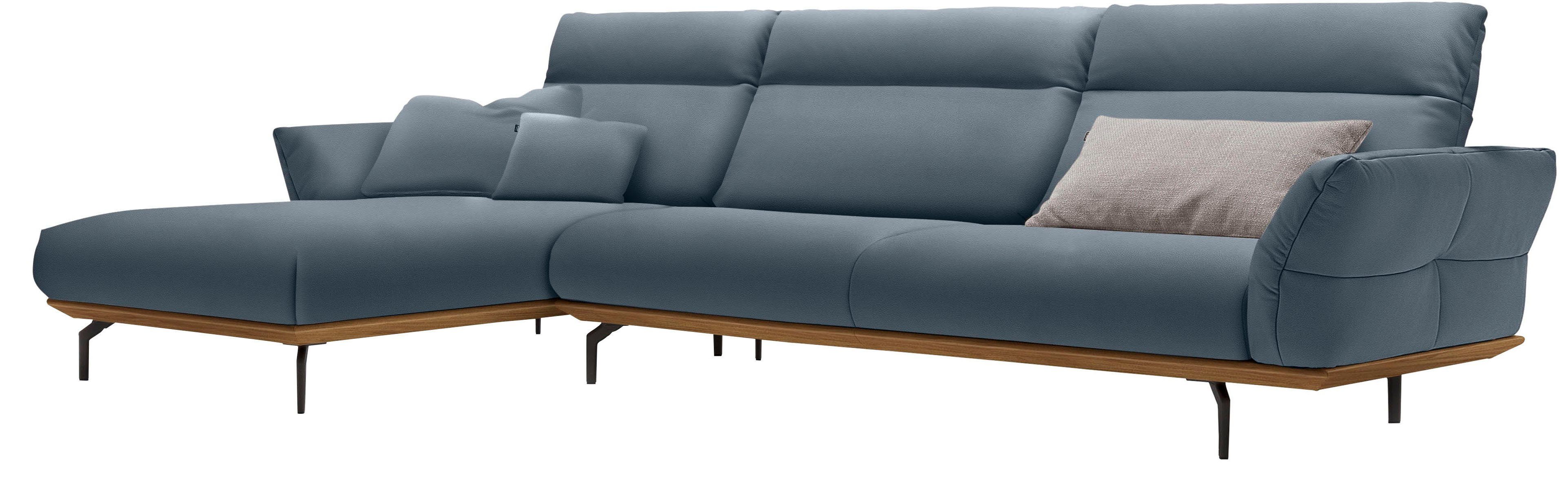 hülsta sofa Ecksofa hs.460, Sockel in in Breite Nussbaum, Umbragrau, cm 338 Winkelfüße