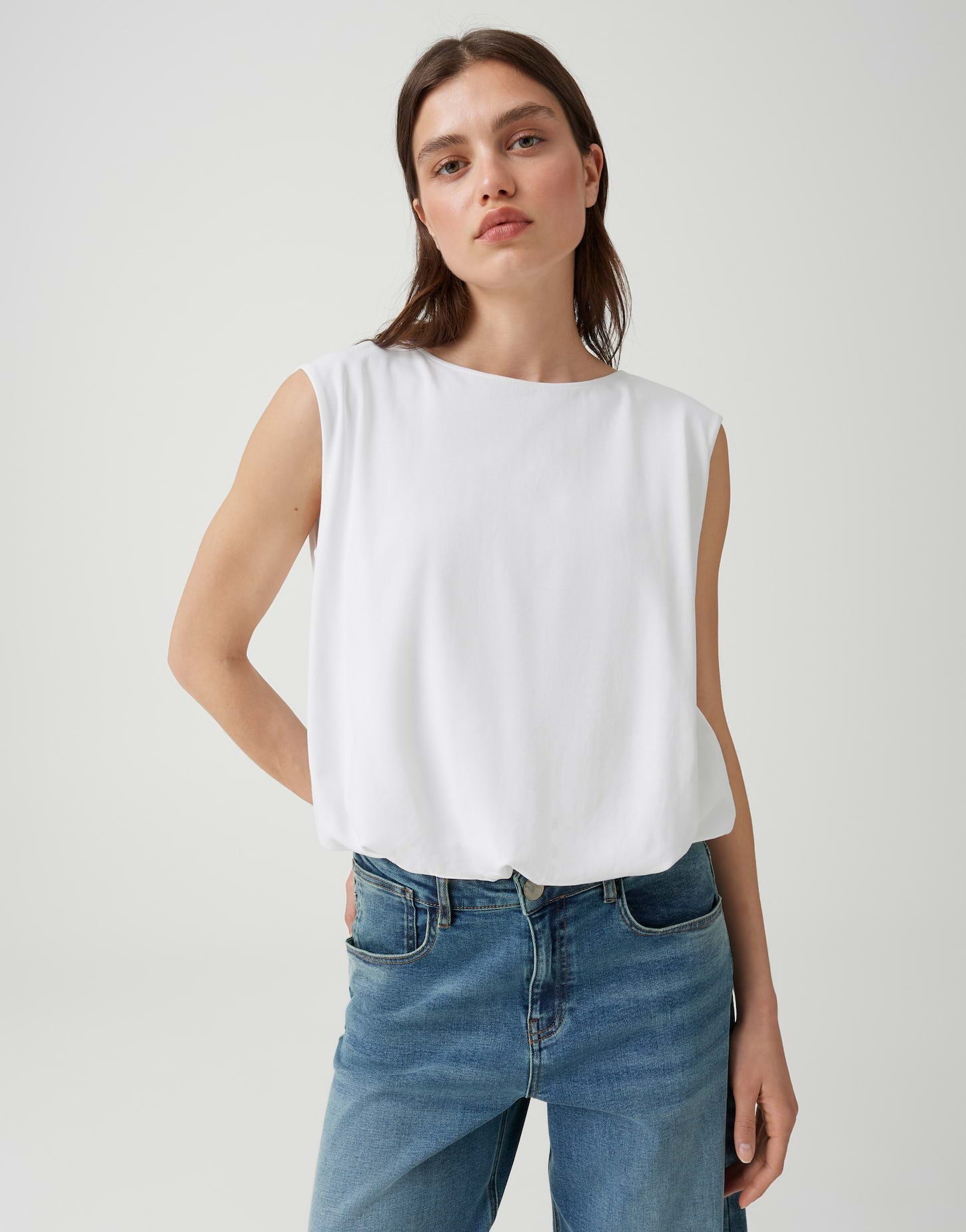 OPUS Shirttop Jerseytop mit soften Fall Moderne O-Form mit entspanntem Charakter