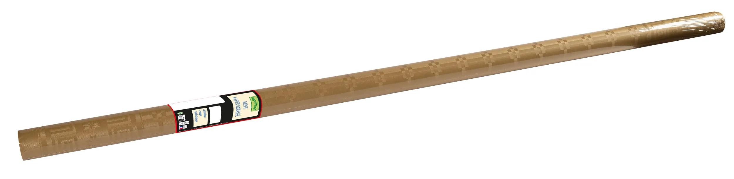 PROnappe Tischband 12x Papiertischdecke Rolle Damastprägung - 6x1,18m - Gold RD260657I