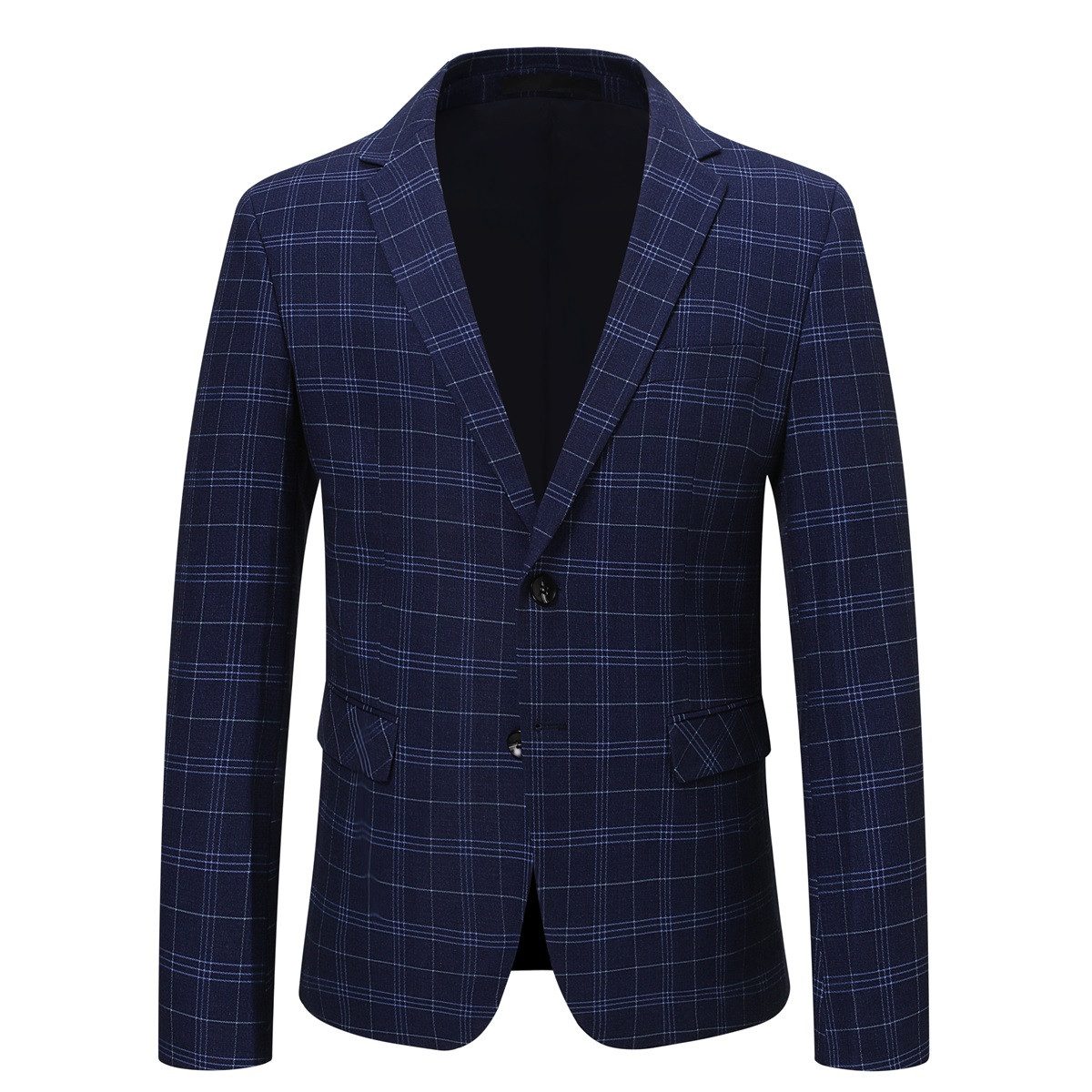 Allthemen Anzug (2 tlg) karierter Herrenanzug Slim Fit Businessanzug mit 2 günstig online kaufen