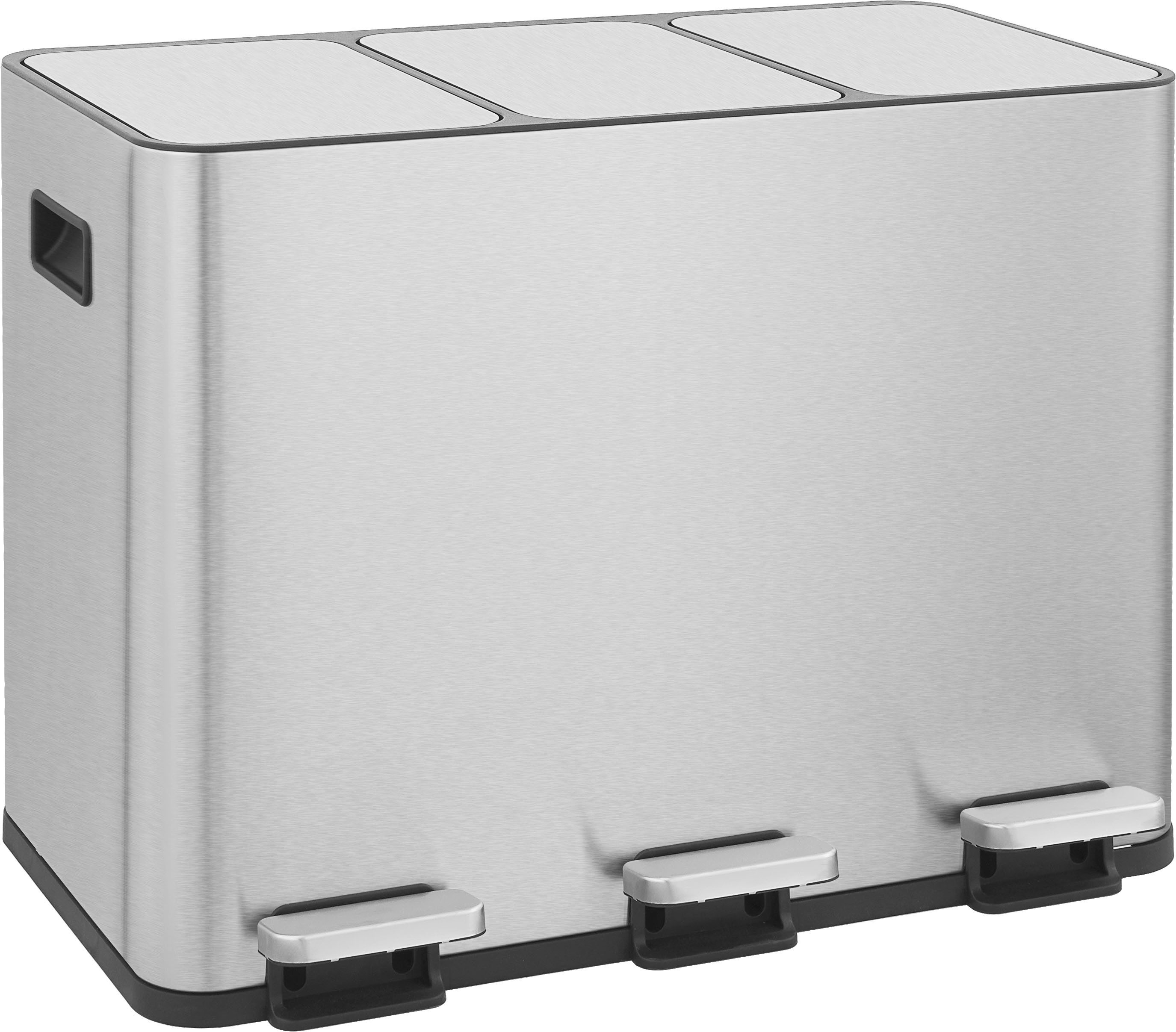 OTTO home Mülleimer Garrin, Soft Close, Fassungsvermögen 3x 15 Liter, Mülltrennsystem mit 3 separaten Innenbehältern und Fußtrittpedalen