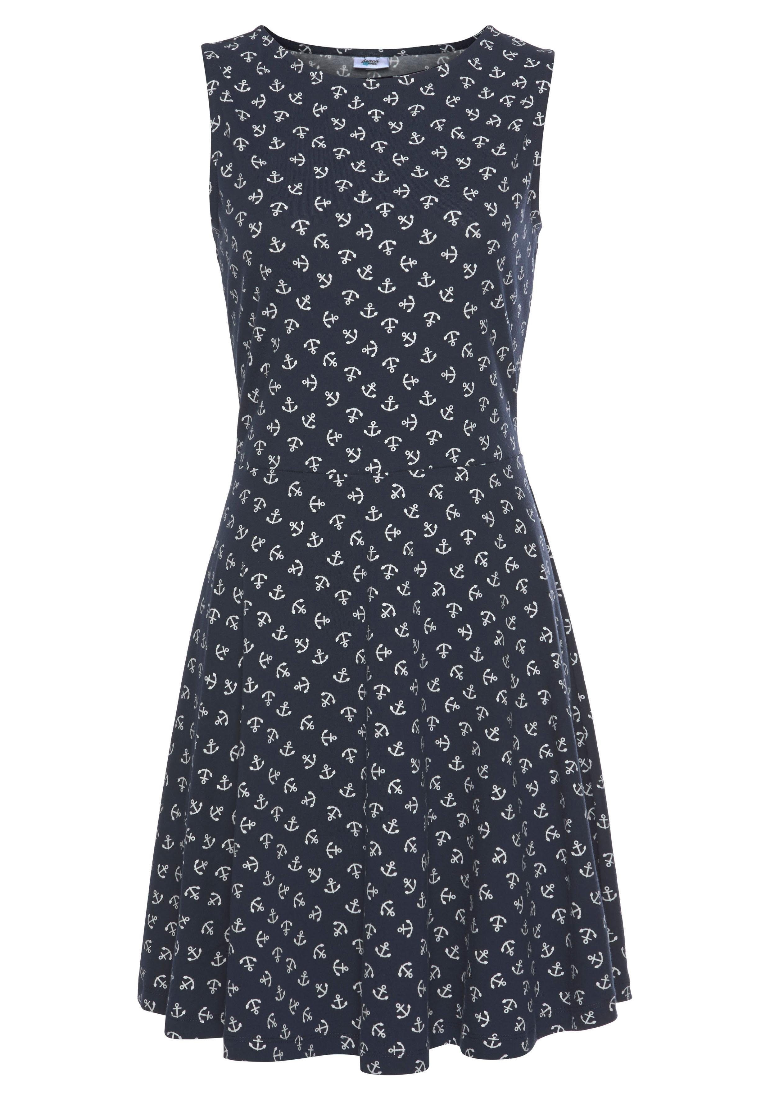 Beachtime Strandkleid, mit Ankerdruck, Sommerkleid aus elastischer Baumwoll günstig online kaufen