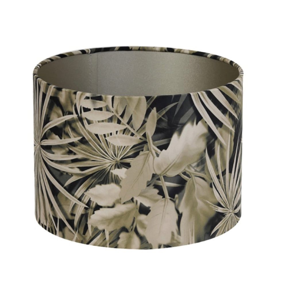 Dirk Davids Leuchten GmbH Lampenschirm Lampenschirm für Tischleuchte Zylinder Velours Palme Sepia 20-20-15cm