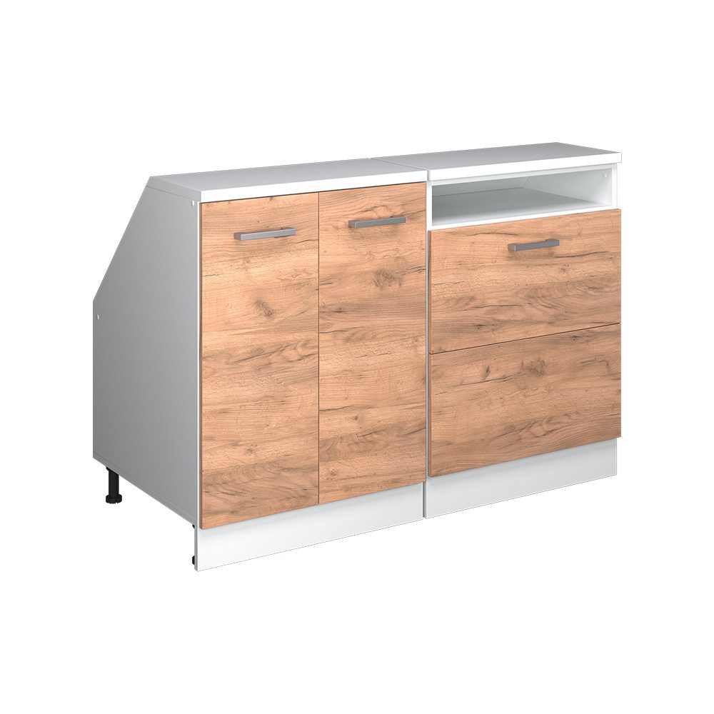 Vicco Kommode Rion, Goldkraft Eiche/Weiß, 120 cm 2er Set Schrankkorpuss 60 cm Tiefe (2 St)
