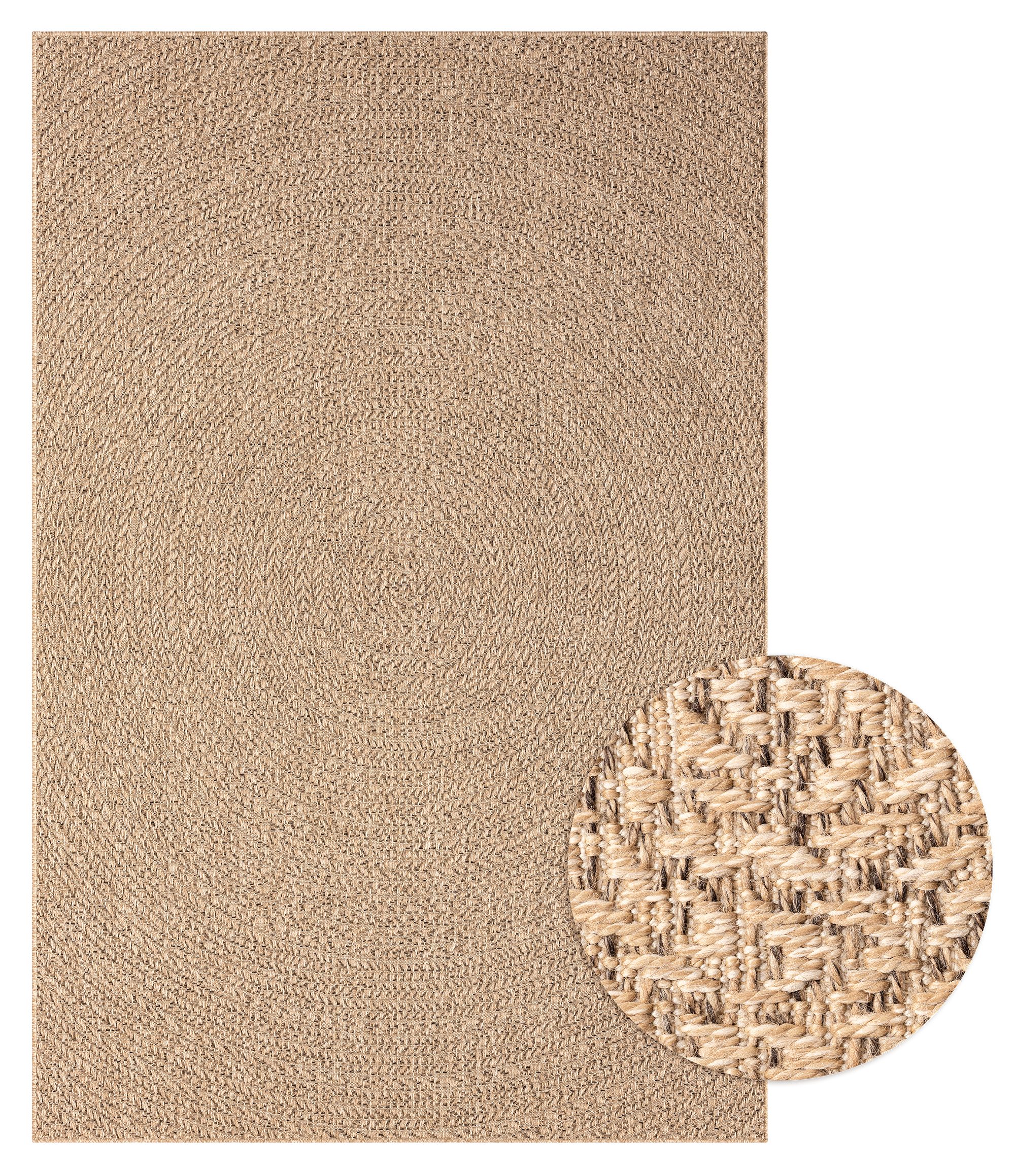 merinos Teppich Kenzy 6, rechteckig, Höhe: 10 mm, robuster In- und Outdoor Teppich im natürlichen Jute-Look, wetterfest
