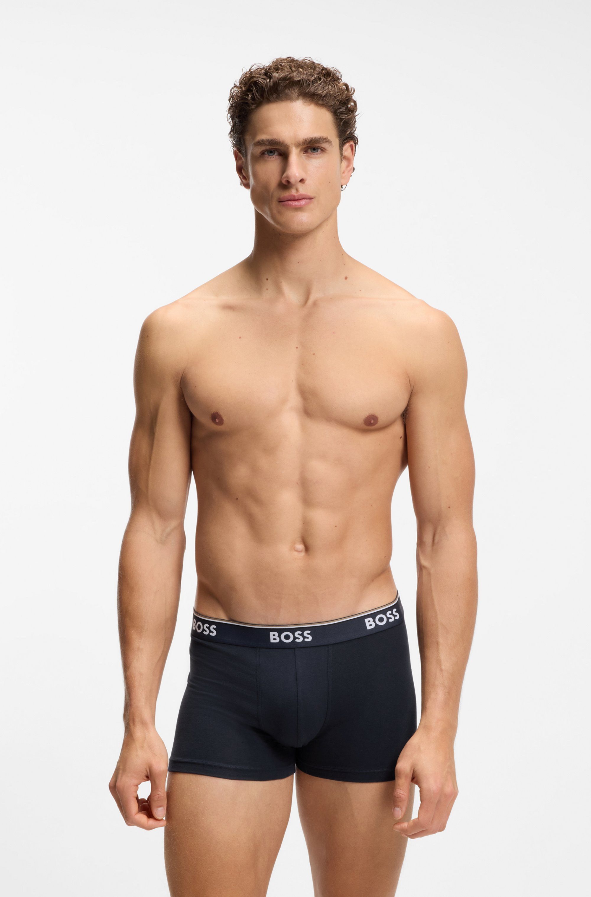 BOSS Trunk (Packung, 3-St) aus Stretch-Baumwolle, elastischer Bund, mittlere Bundhöhe