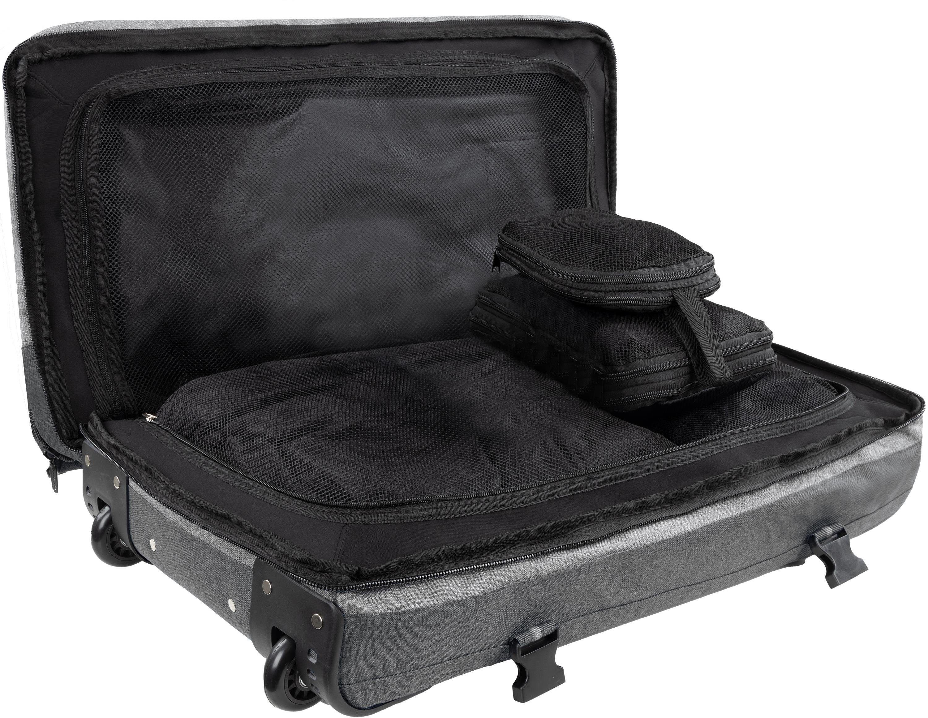 mit 125 L 4 Reisetasche Kleidertaschen Dunkelgrau/Grau Aurori Reisetasche Große mit Reisetasche Rollen 125, normani