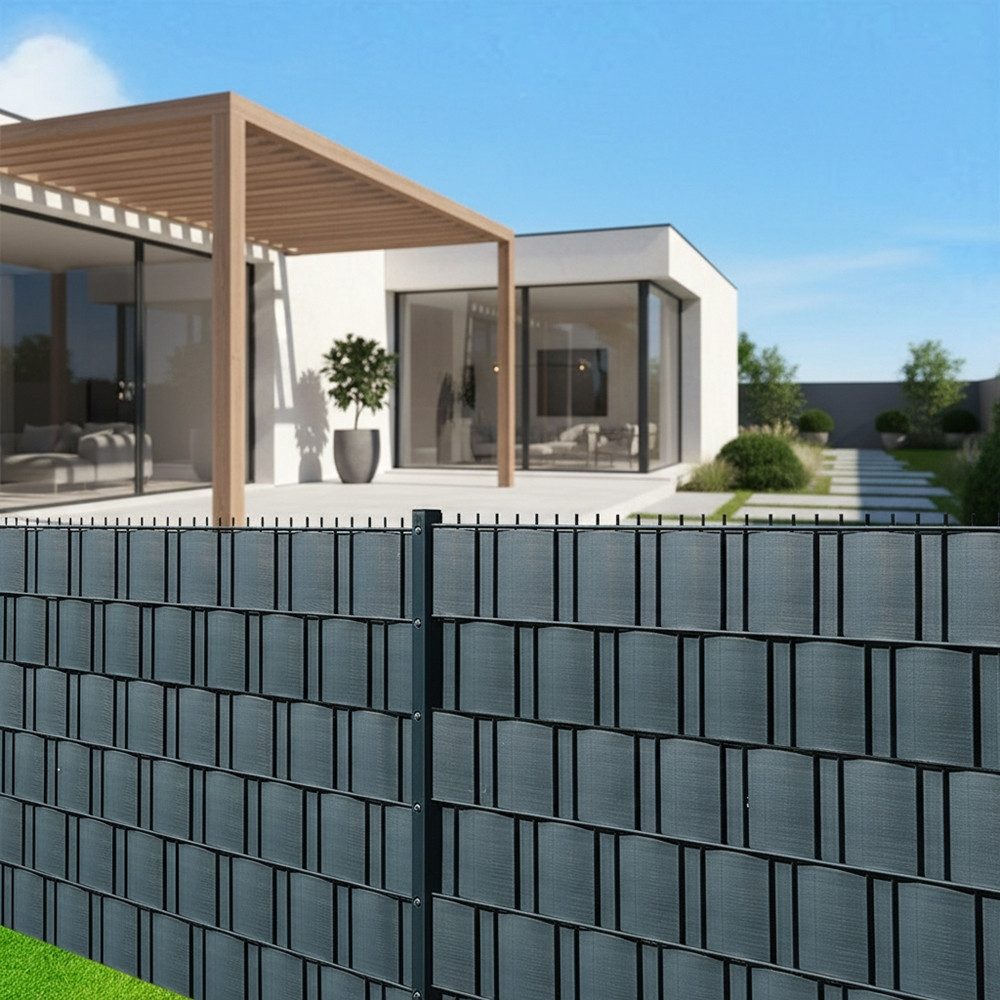 Melko Sichtschutzstreifen Sichtschutz 10X Hart PVC Sichtschutzstreifen Zaun Doppelstabmattenzaun, (Stück, 10-St., 10er Set), Formstabil
