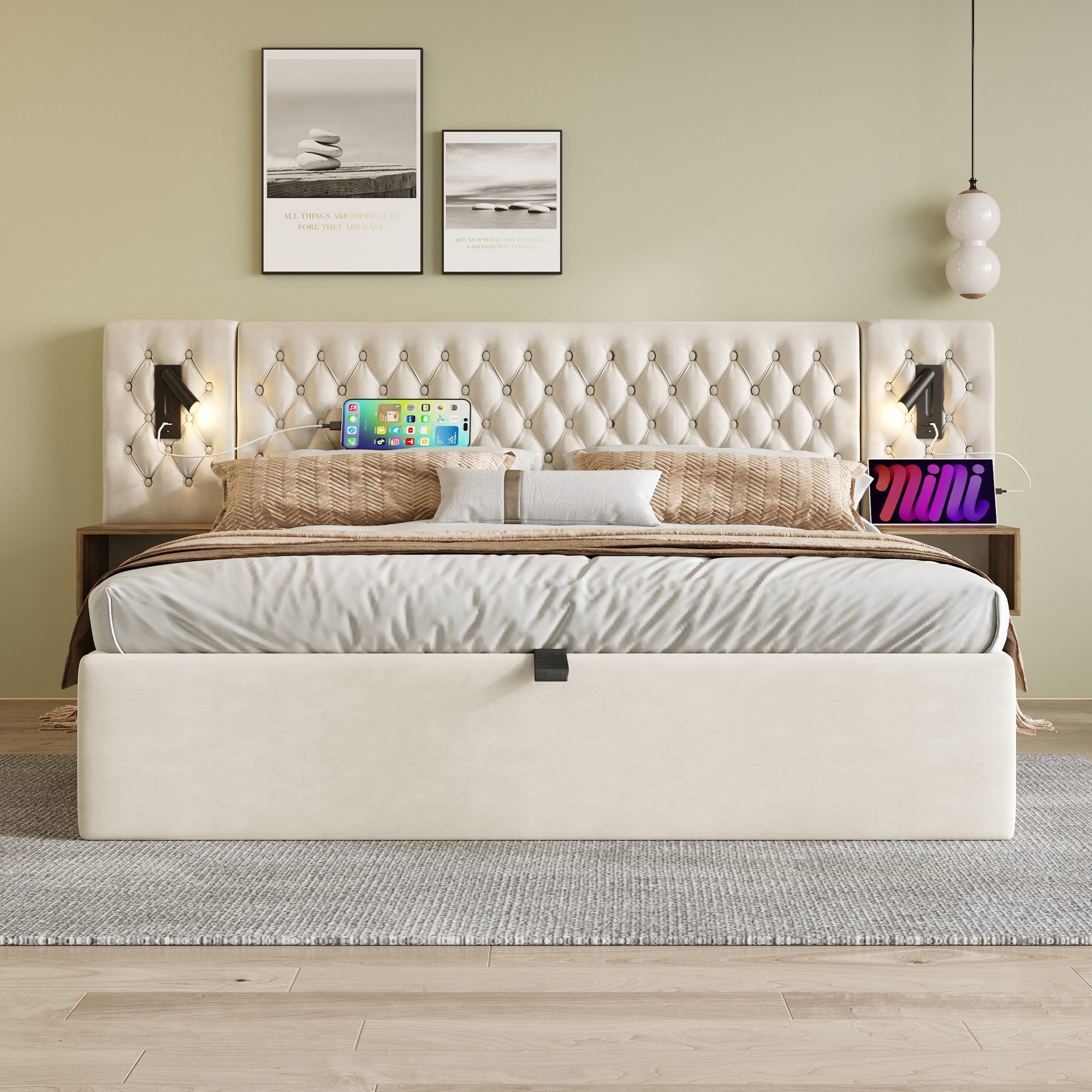 REDOM Polsterbett Bettanlage Schlafzimmer Komplett Set günstig online kaufen