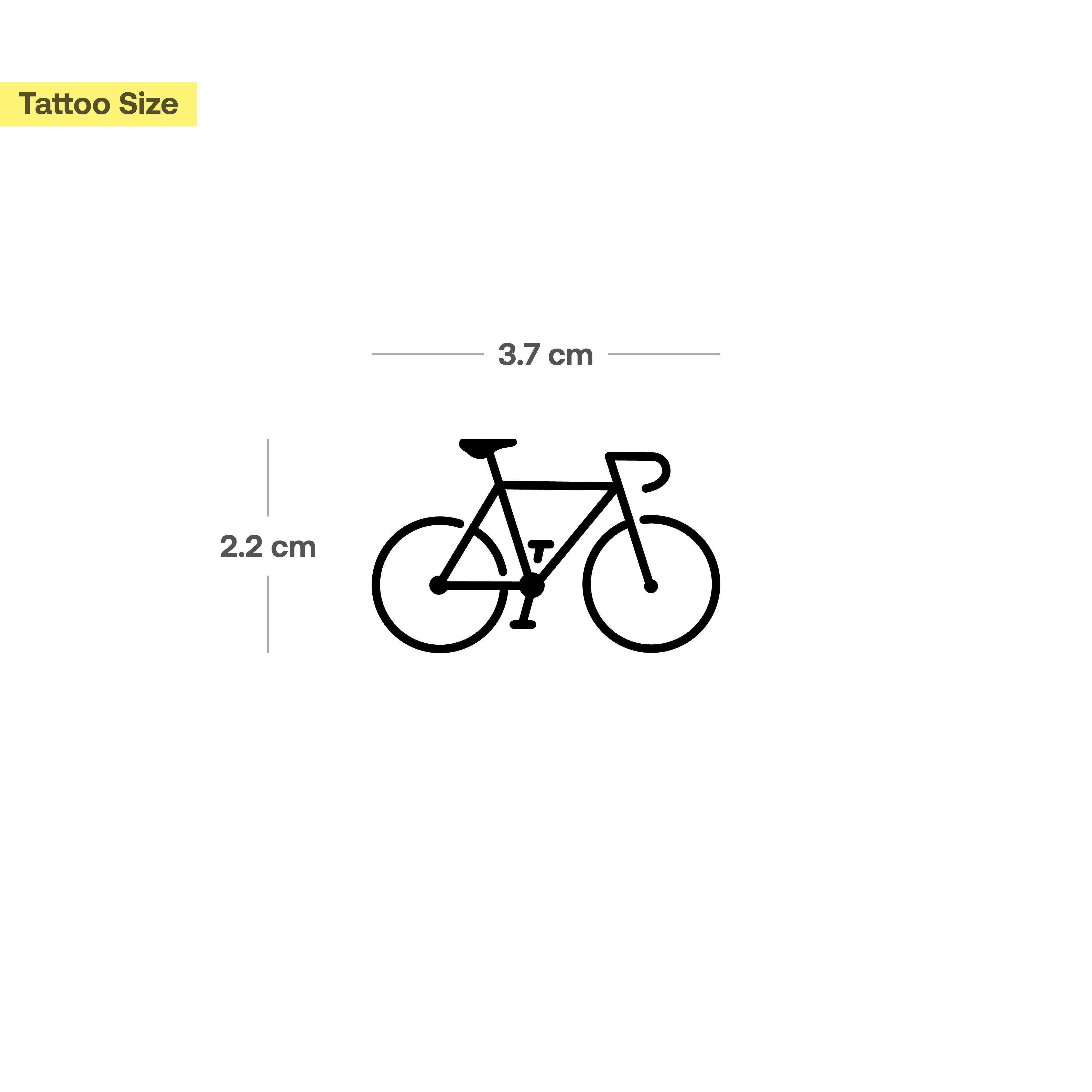 Inkster Schmuck-Tattoo Einfaches Fahrrad Tattoo, Vegane & EU-Kosmetikzertifizierte Farbe, wasserfestes temporäres Tattoo, 2 Wochen Halt