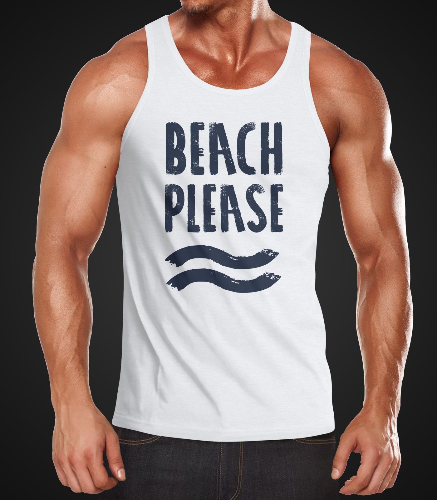 Neverless Tanktop Herren Tank-Top Beach please günstig online kaufen