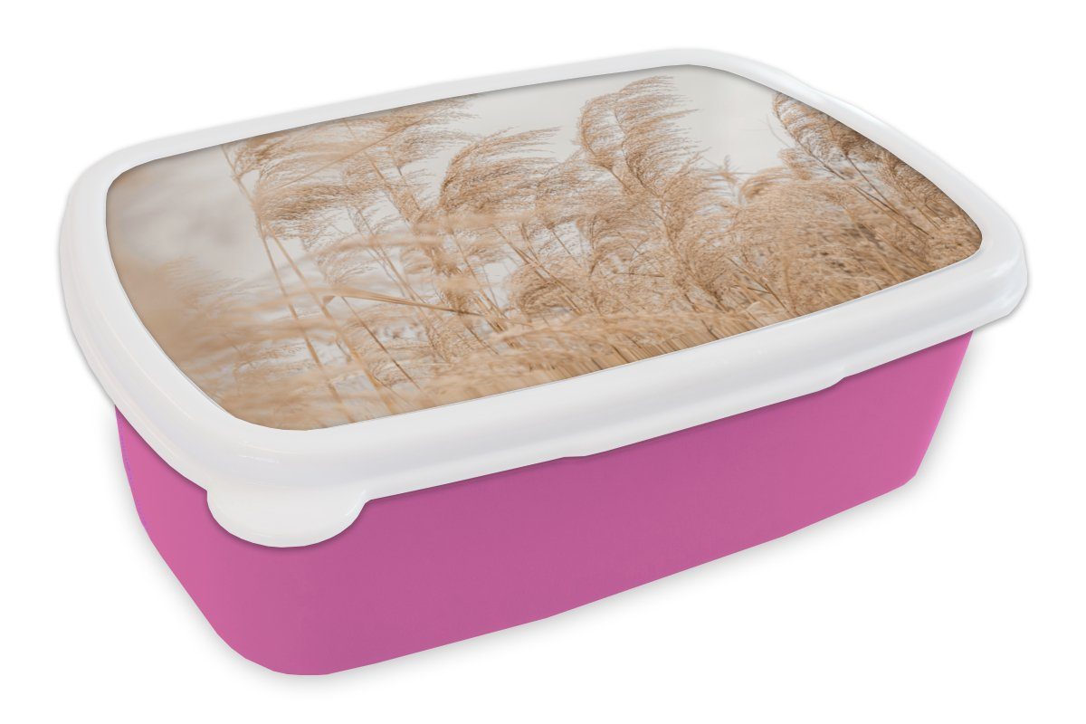 MuchoWow Lunchbox Maserung - Pastell - Stilleben, Kunststoff, (2-tlg), Brotbox für Erwachsene, Brotdose Kinder, Snackbox, Mädchen, Kunststoff rosa