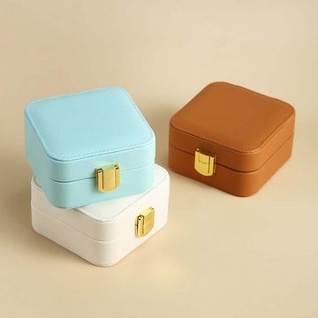 FIDDY Schmuckkasten Damen-Schmuck-Aufbewahrungsbox, Flip-Top-Aufbewahrungsbox (1 St), tragbare Mini-Schmuckschatulle für Mädchen