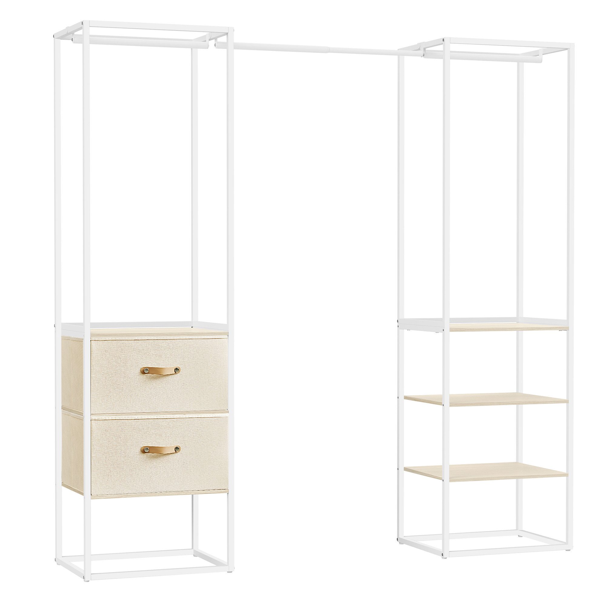 SONGMICS Kleiderschrank Kleiderständer hochbelastbar, 2 Schubladen, 4 Ablag günstig online kaufen