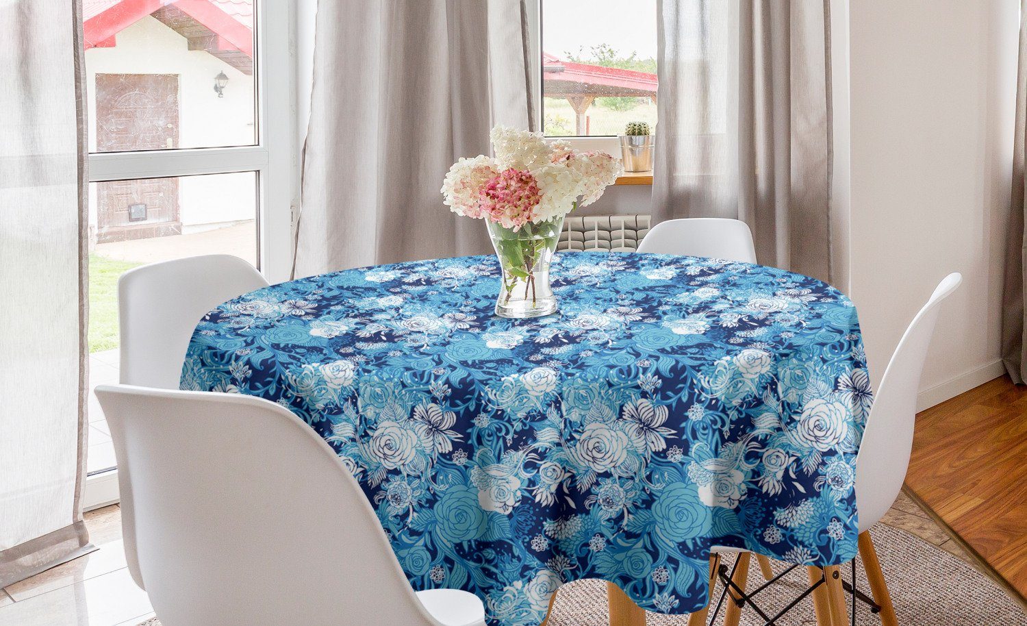 stark Abakuhaus Tischdecke Kreis Tischdecke Abdeckung Farbpalette Roses für Küche Dekoration, Blume Esszimmer Blaue