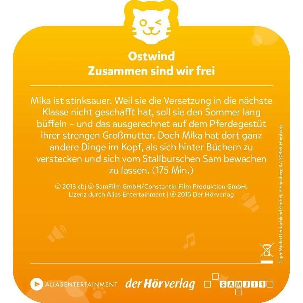 Tiger Media Deutschland GmbH Hörspiel tigercard - Ostwind 1: Zusammen sind wir frei - Die Lesung