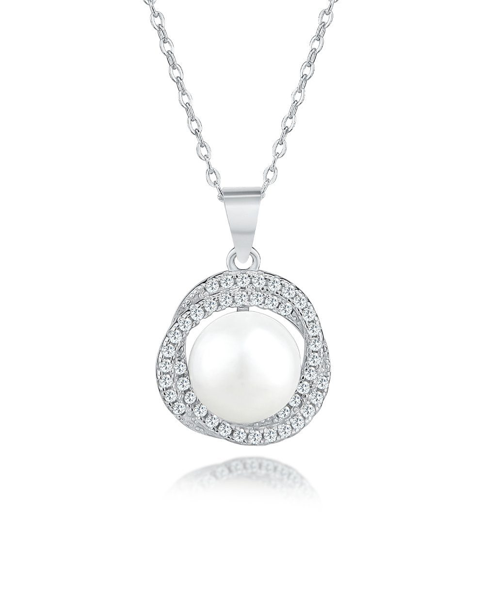 DANIEL CLIFFORD Perlenkette 'Dara' Damen Halskette Silber 925 Anhänger mit günstig online kaufen