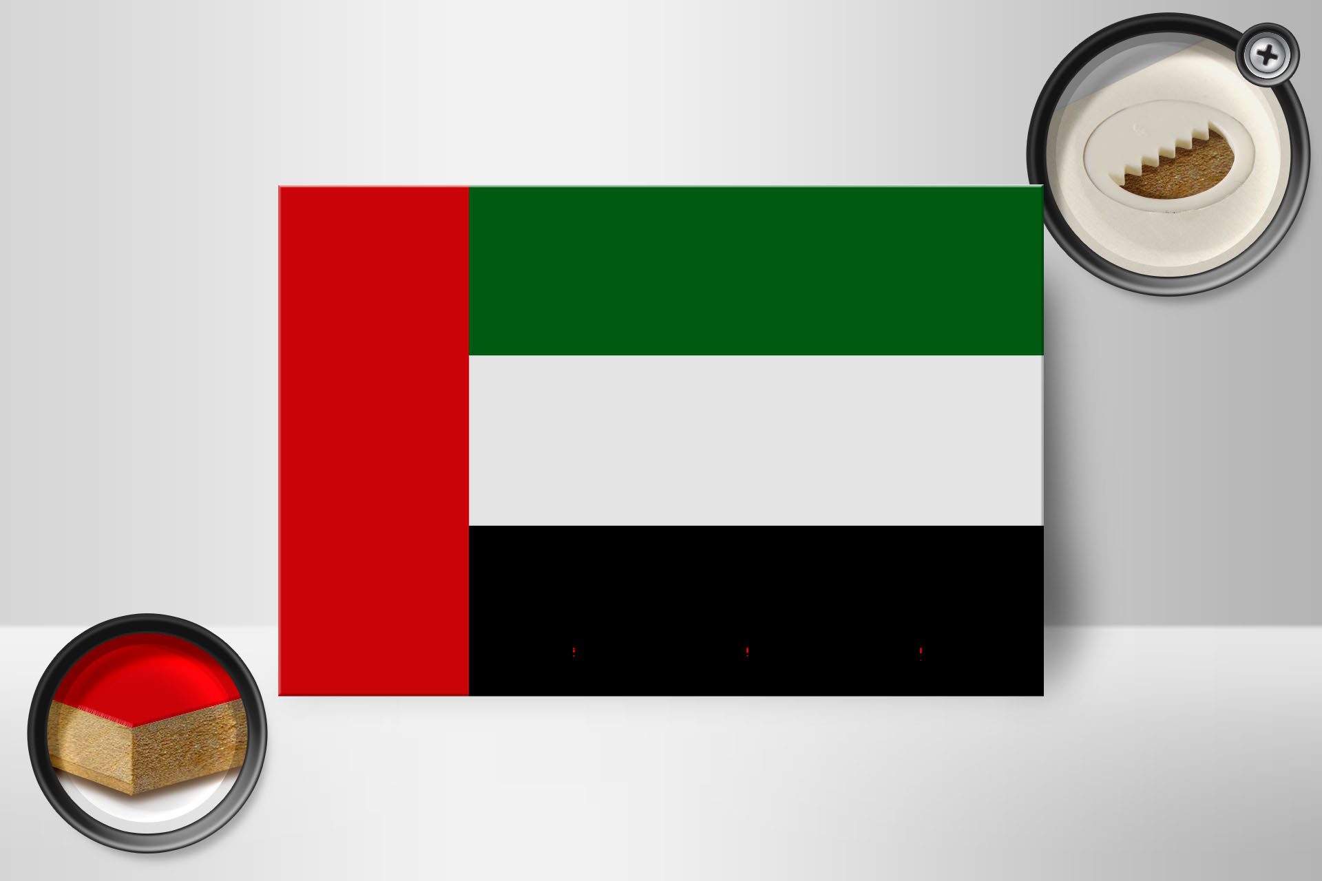 Femer GmbH Holzbild Flagge Vereinigten Arabischen Emirate 18x12 cm, Flaggen (1 St), Glatte Holzfaserplatte (MDF), vorn beschichtet