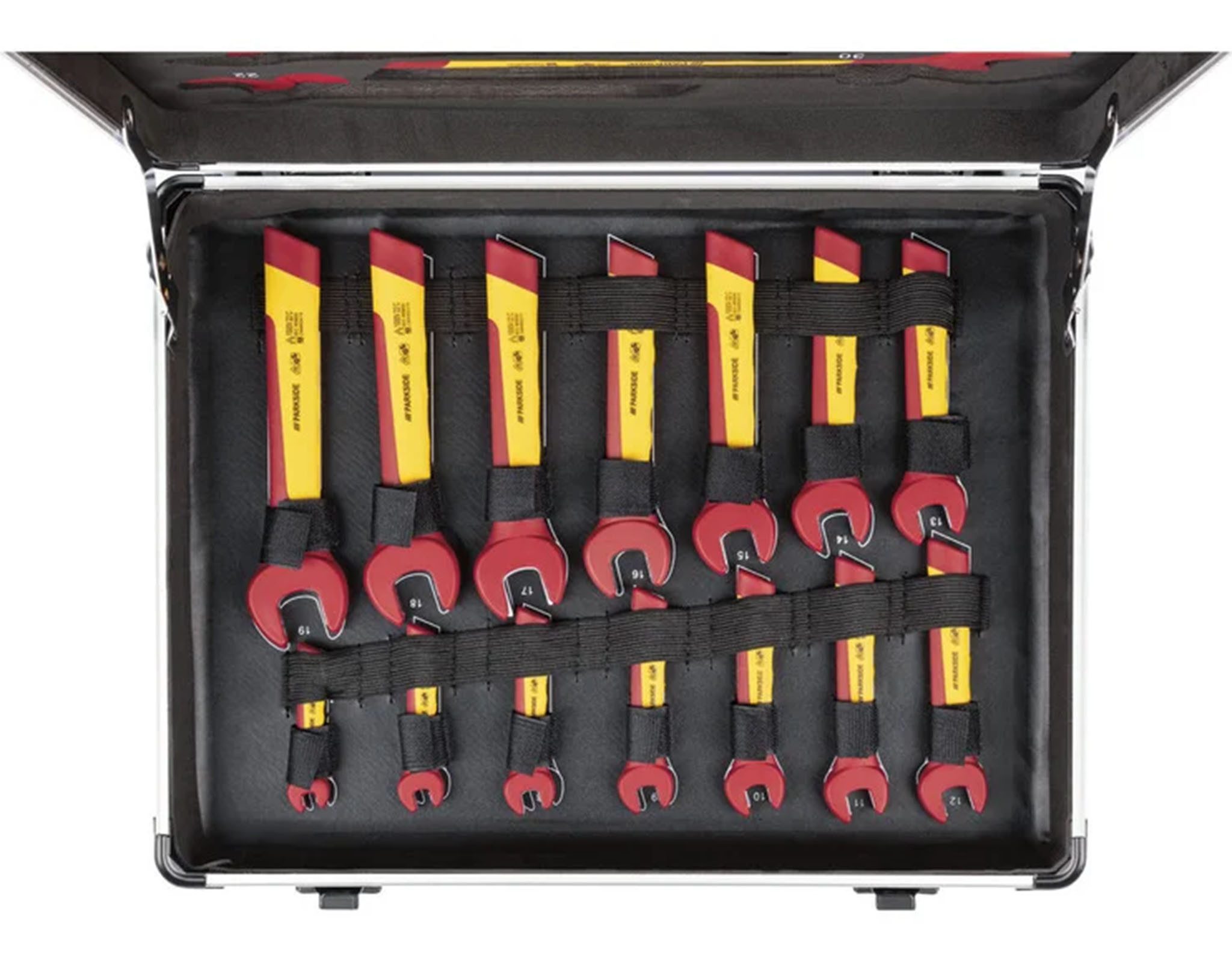 Parkside Gabelschlüssel Einmaul-Gabelschlüsselset Schraubenschlüssel 20-teilig inkl. Koffer (Set, 20-tlg)