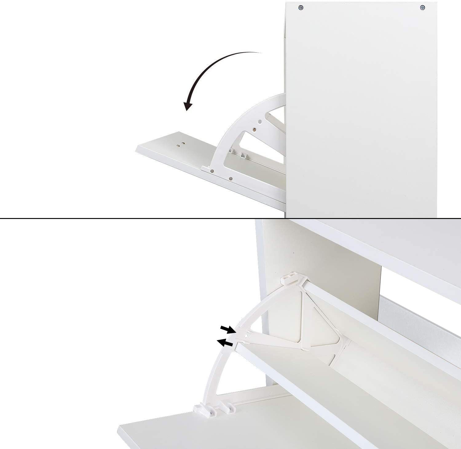 Mondeer Schuhschrank Verstellbarer Schuhkommode Schuhkipper mit 3 Klappen, 2 Schuhablagen 63 x 120 x 24 cm