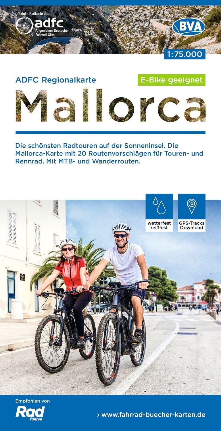 ADFC-Regionalkarte Mallorca, 1:75.000, reiß- und wetterfest, GPS-Track / diverse, Die schönsten Radtouren auf der Sonneninsel. Die Mallorca-Karte mit 20 Routenvorschlägen für Touren- und Rennrad. Mit MTB- und Wanderrouten.