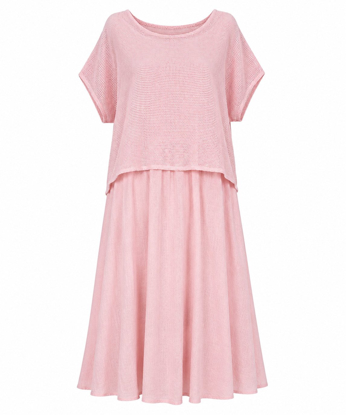 ITALY VIBES Sommerkleid - Sommerkleid für Damen - Baumwollkleid mit Netzshirt ONE SIZE - passend für Größen M - XL