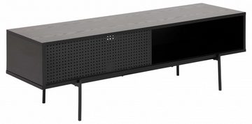 ACTONA GROUP TV-Schrank Angus TV-Bank,TV Tisch mit 1 Schiebetür schwarz. Höhe 44,50 cm