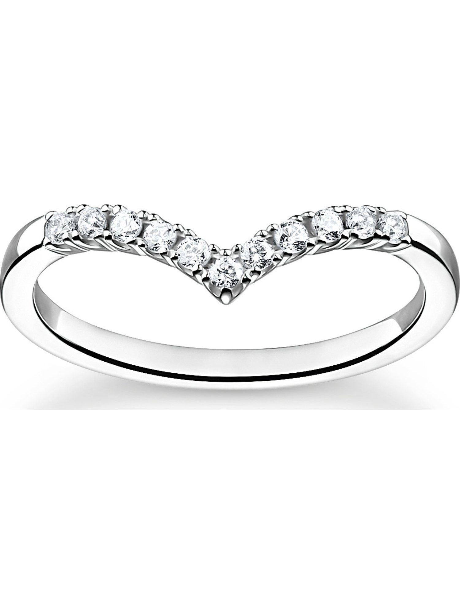 Fingerring Thomas Sabo Damen-Damenring 925er Silber Zirkonia