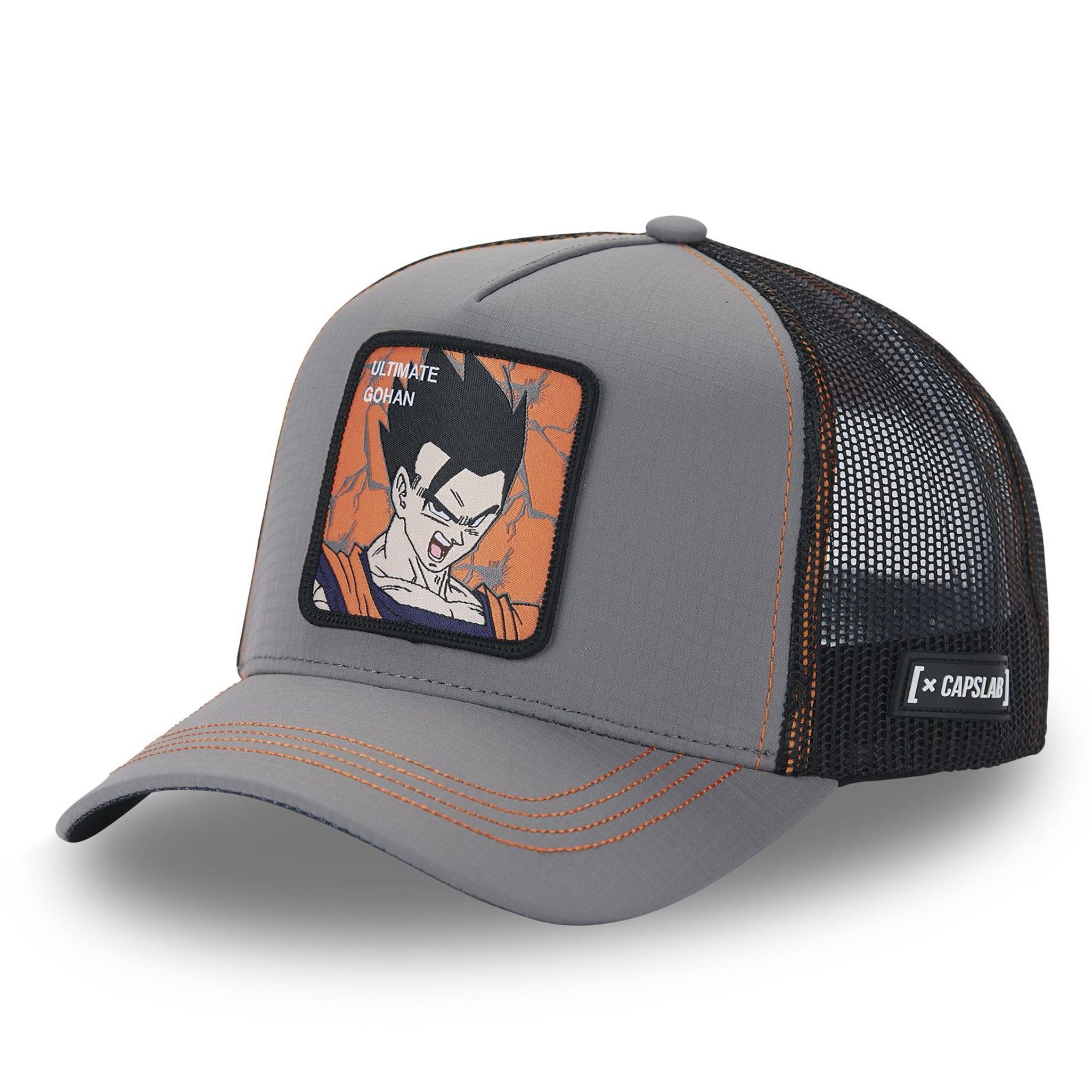 Capslab Trucker Cap CAPSLAB Trucker Cap - Mesh PREMIUM CAPSLAB X DBZ ULTIMATE GOHAN Grey (Basecap, Basecap, Trucker Kappe, Meshcap) Schirmunterseite: Dragonballs Print
