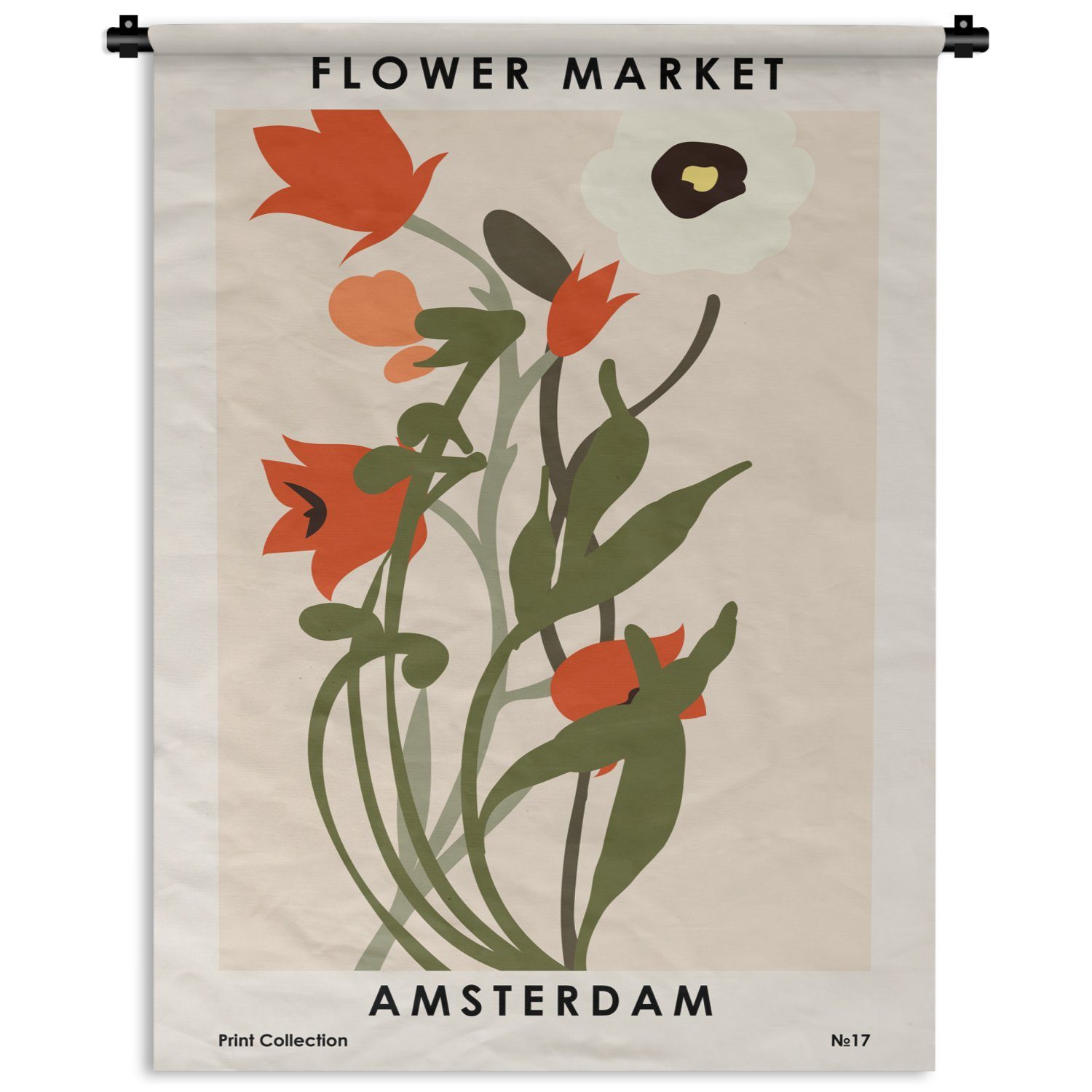 für Blumen Wanddekoobjekt MuchoWow Pastell - der Deko an Zitate Wand, Amsterdam, Tapisserie, Wohnzimmer, - - Pflanzen Schlafzimmer -