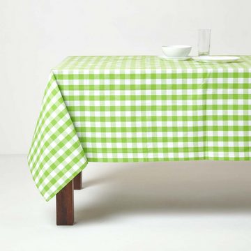 Homescapes Tischdecke Grün karierte Tischdecke aus 100% Baumwolle, 138 x 138 cm (1-tlg)