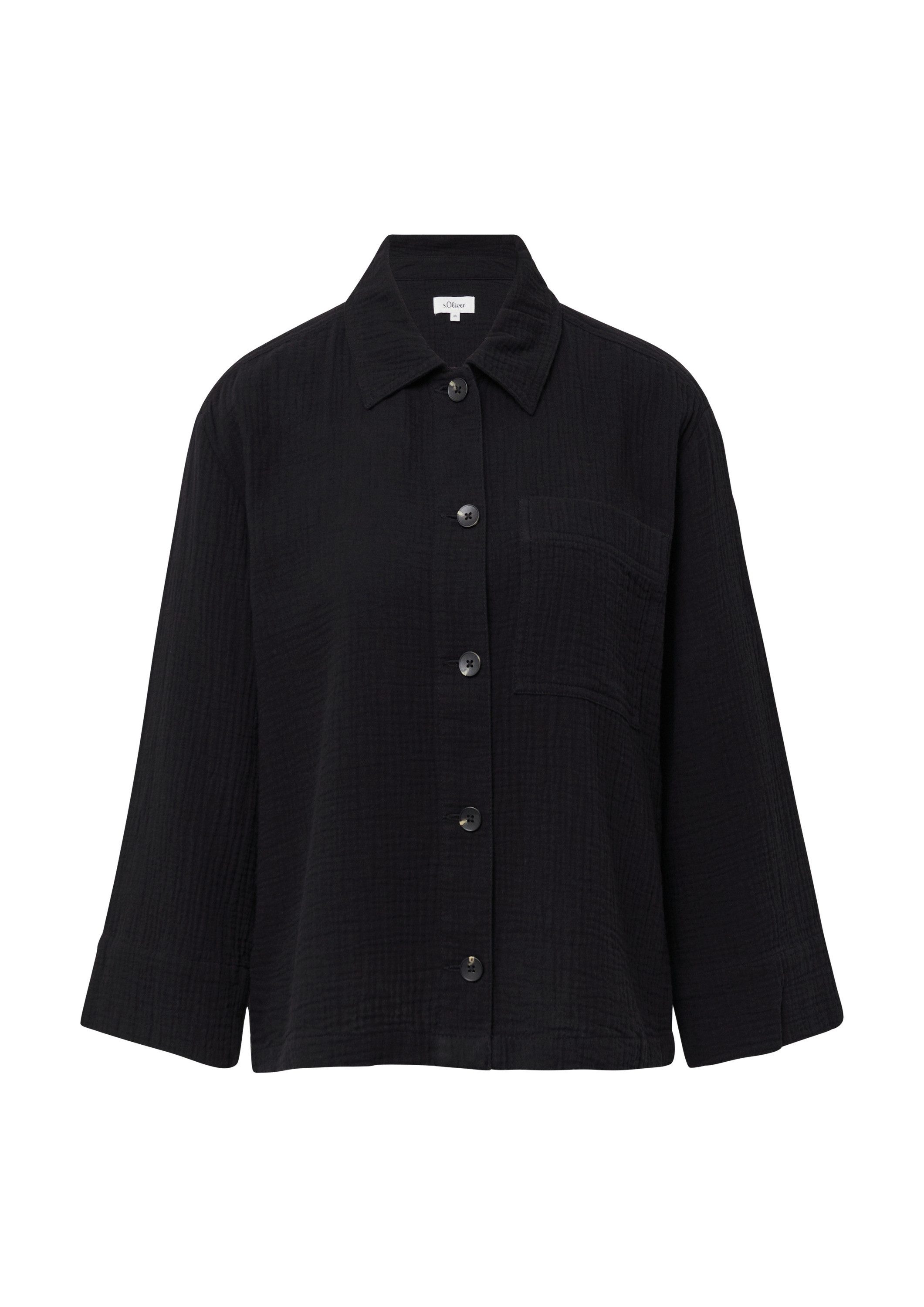 s.Oliver Kurzarmbluse Indoor-Jacke Blusen-Overshirt aus Musselin günstig online kaufen