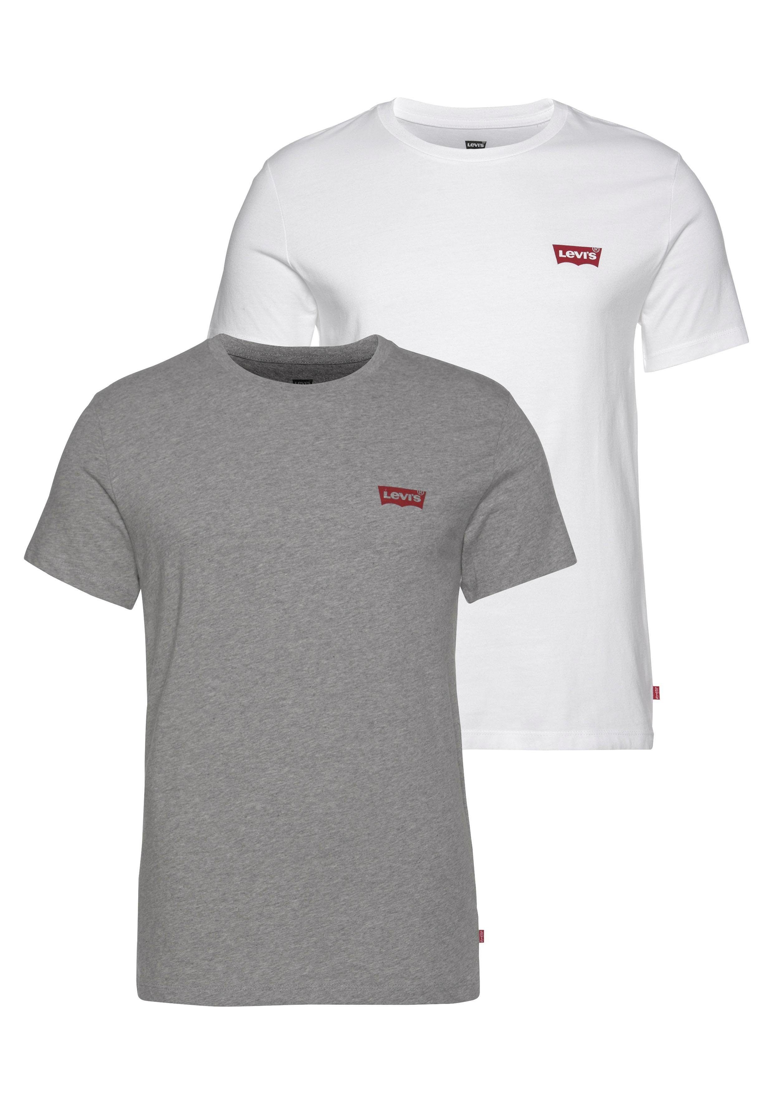 Levi's® Kurzarmshirt mit Levi's® Logo auf der Brust grey heather