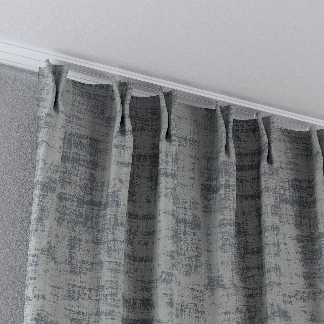 Falten 100 2-er grau Velvet, Dekoria mit Vorhang 70 x cm, flämischen Vorhang