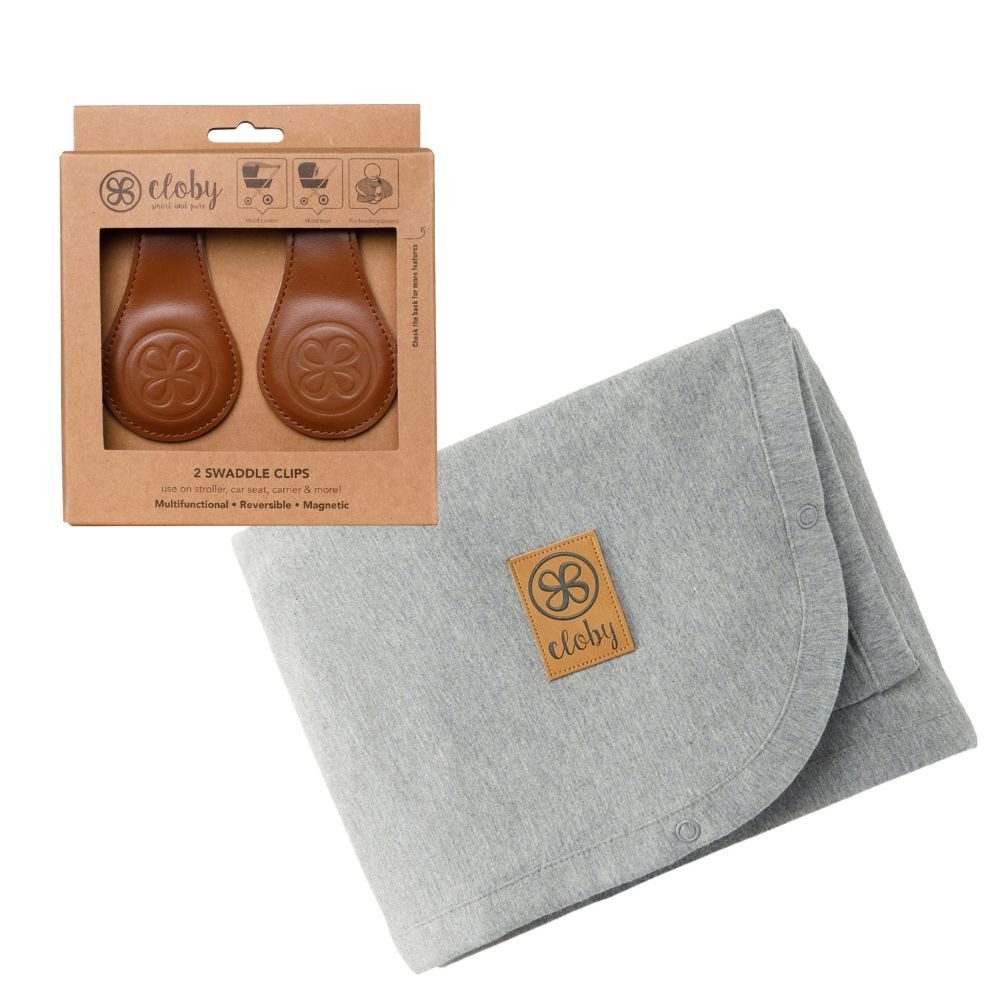 Cloby Kinderwagen-Sonnenschutzhülle UV Decke und Magnetclips im Set