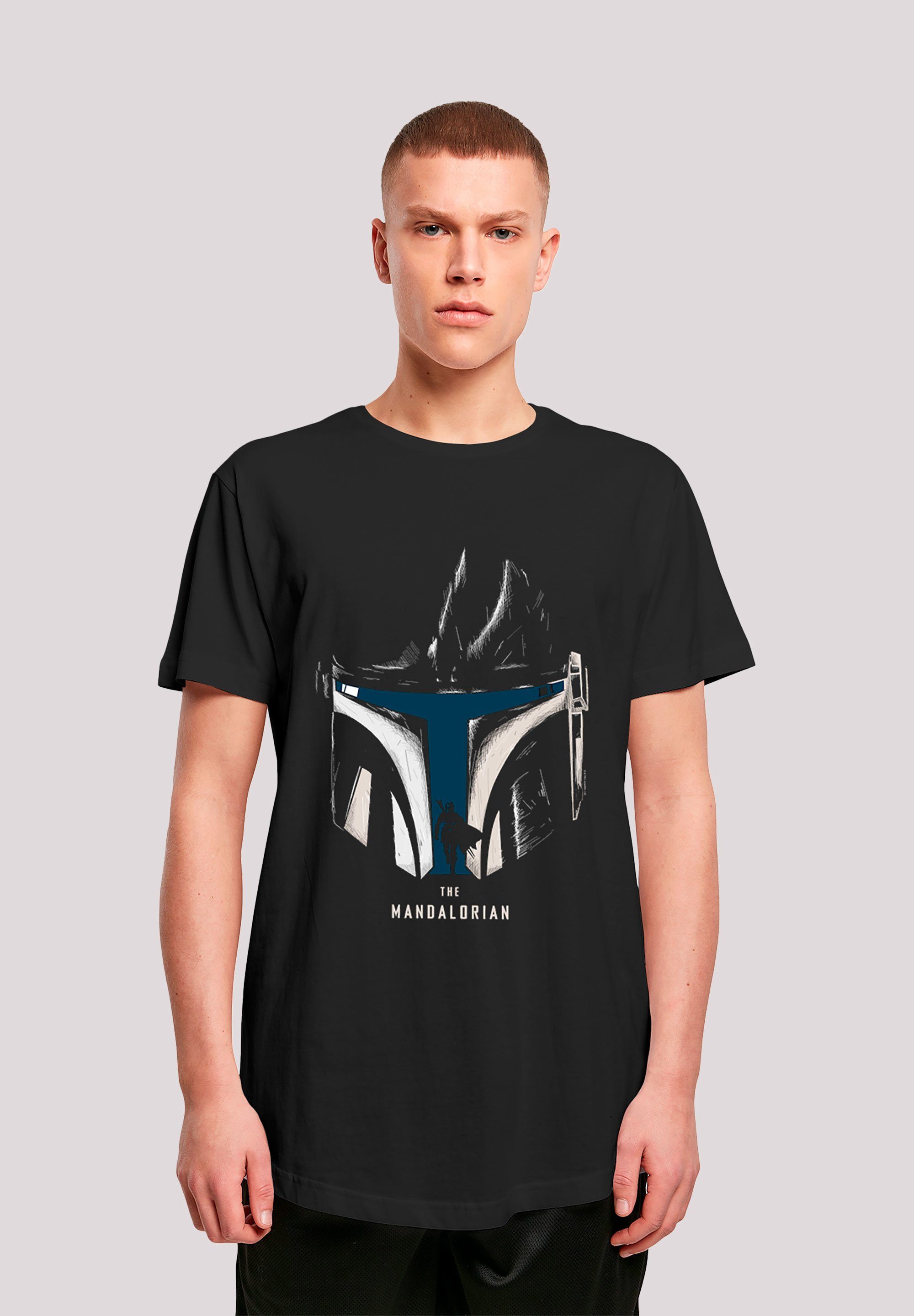 F4NT4STIC T-Shirt Star Wars The Mandalorian Helmet Silhouette Fan Merch Print