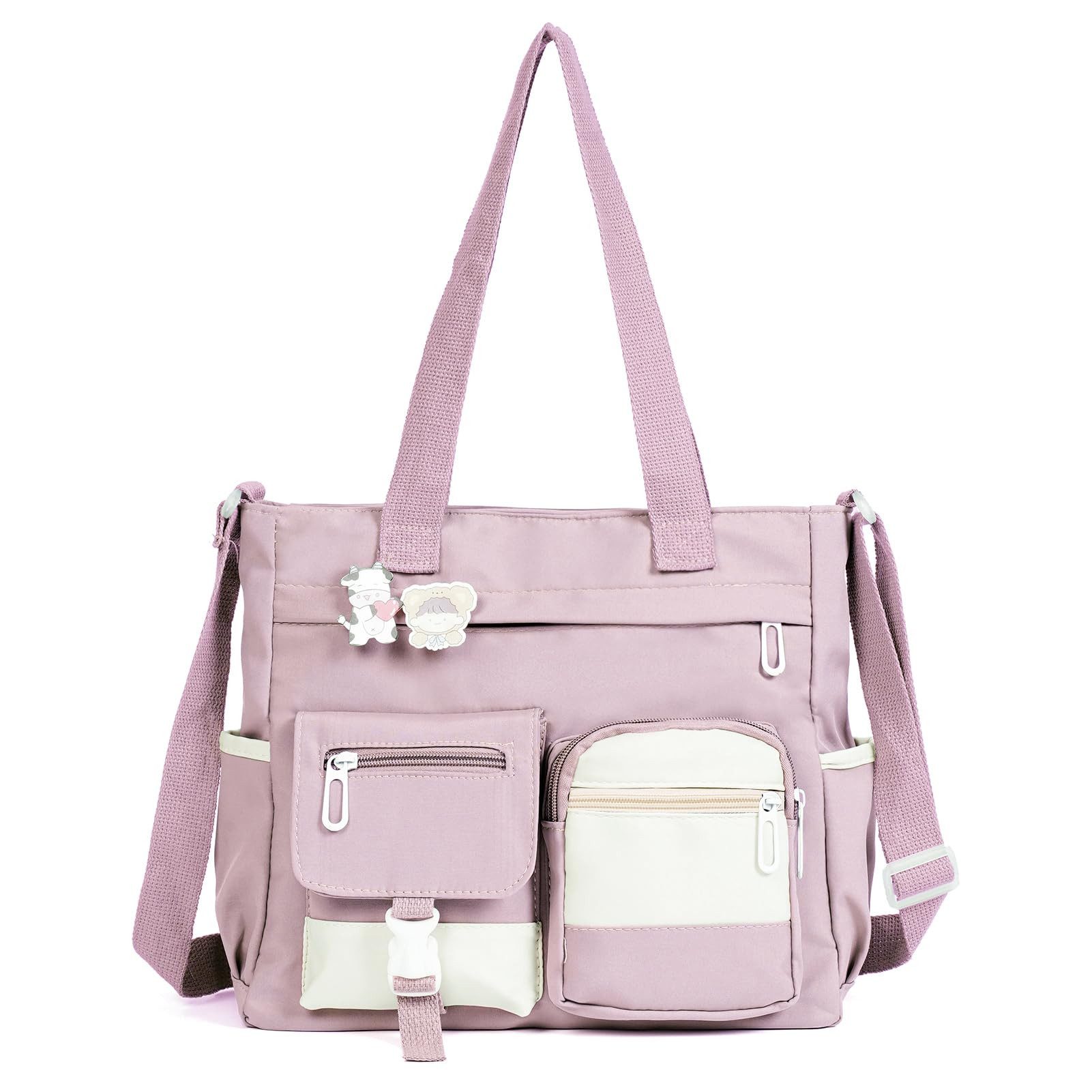 FOUORTUNATE-BEE Umhängetasche Umhängetasche für Damen, Mädchen Schultertasche mit Laptopfach, Niedliche Handtasche für Schule, Reise, Arbeit, Shopping und Sport