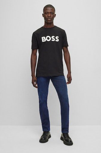 Slim-fit-Jeans Leder-Badge ORANGE mit BC-L-P Delaware BOSS