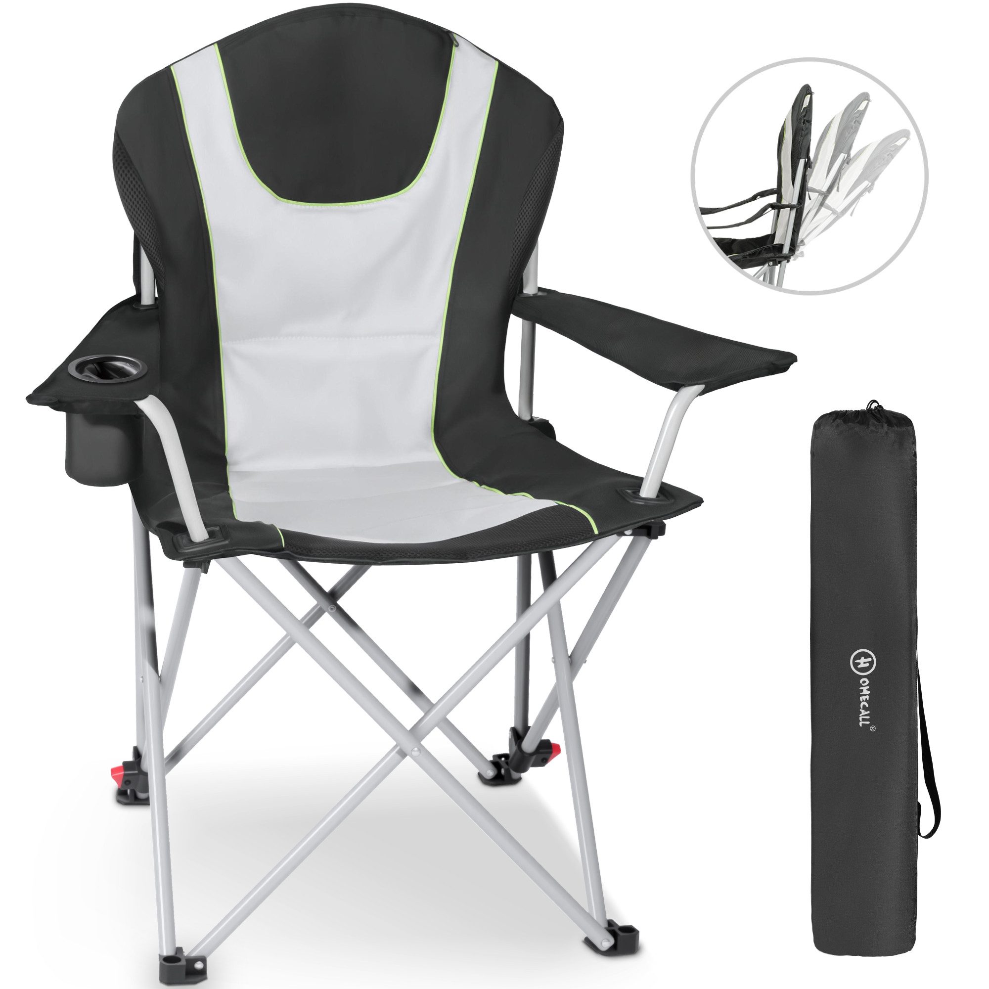 HOMECALL Campingstuhl Anglerstuhl Flatsessel Klappbar Liegestuhl (Getränkeh günstig online kaufen