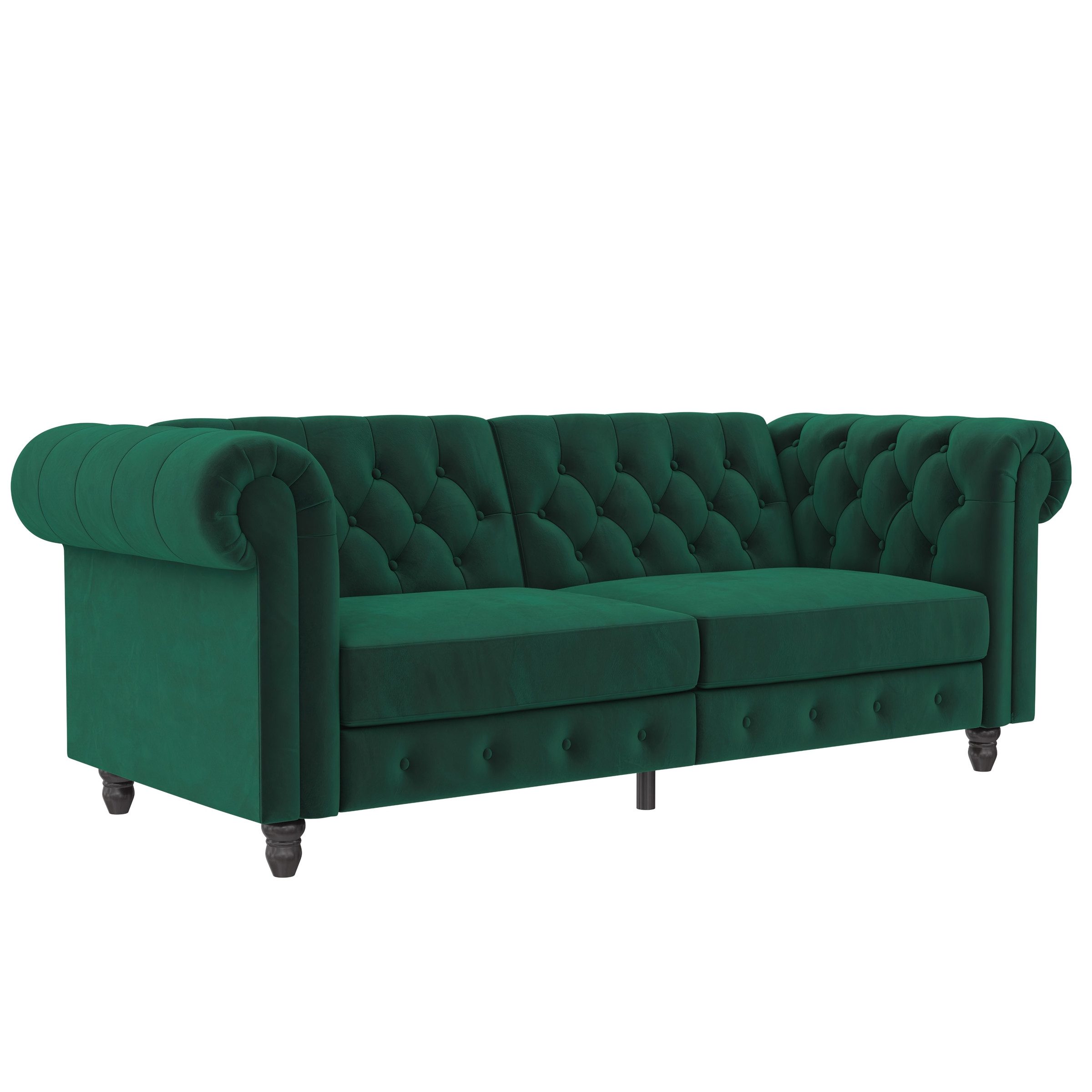 freiraum Schlafsofa Firenze, in Grün, Samt - 236x83x87cm (BxHxT)