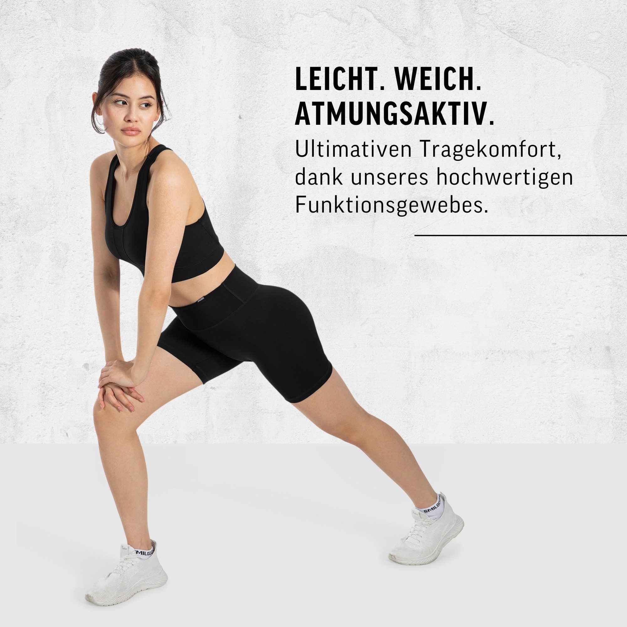 Smilodox Shorts SoftFeel Etty, High Waist Yogashorts, atmungsaktiv & 4-Wege-Stretch Radlerhose schnelltrocknend, enganliegend, Pilates Sport Workout