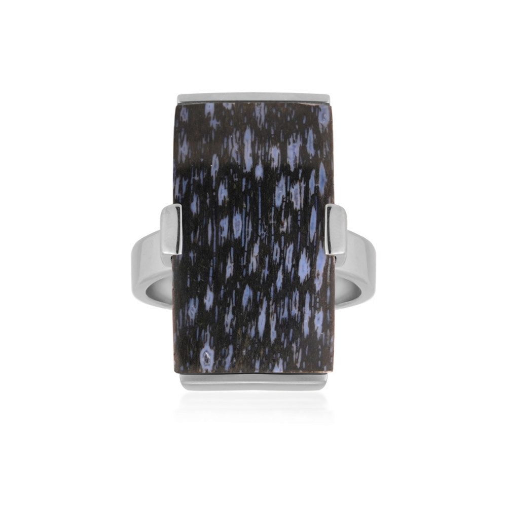 Cavill Solitärring Cavill Ring Sterlingsilber 12 ct Jambi-Holz, dunkelblau, platiniert (1-tlg)